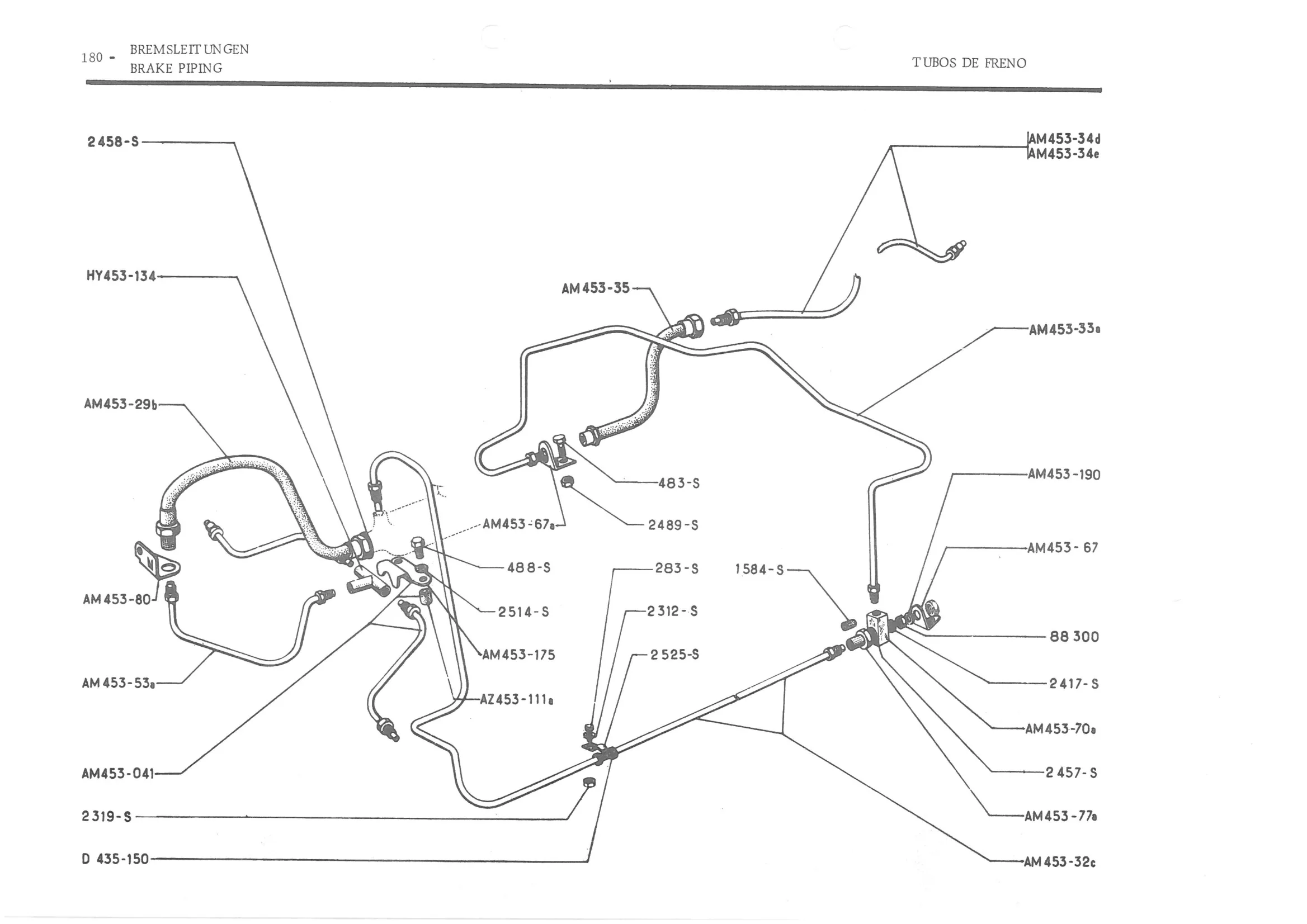 BRAKE PIPING, page 261 of 647 — 486 Parts Catalogue — Ami 6