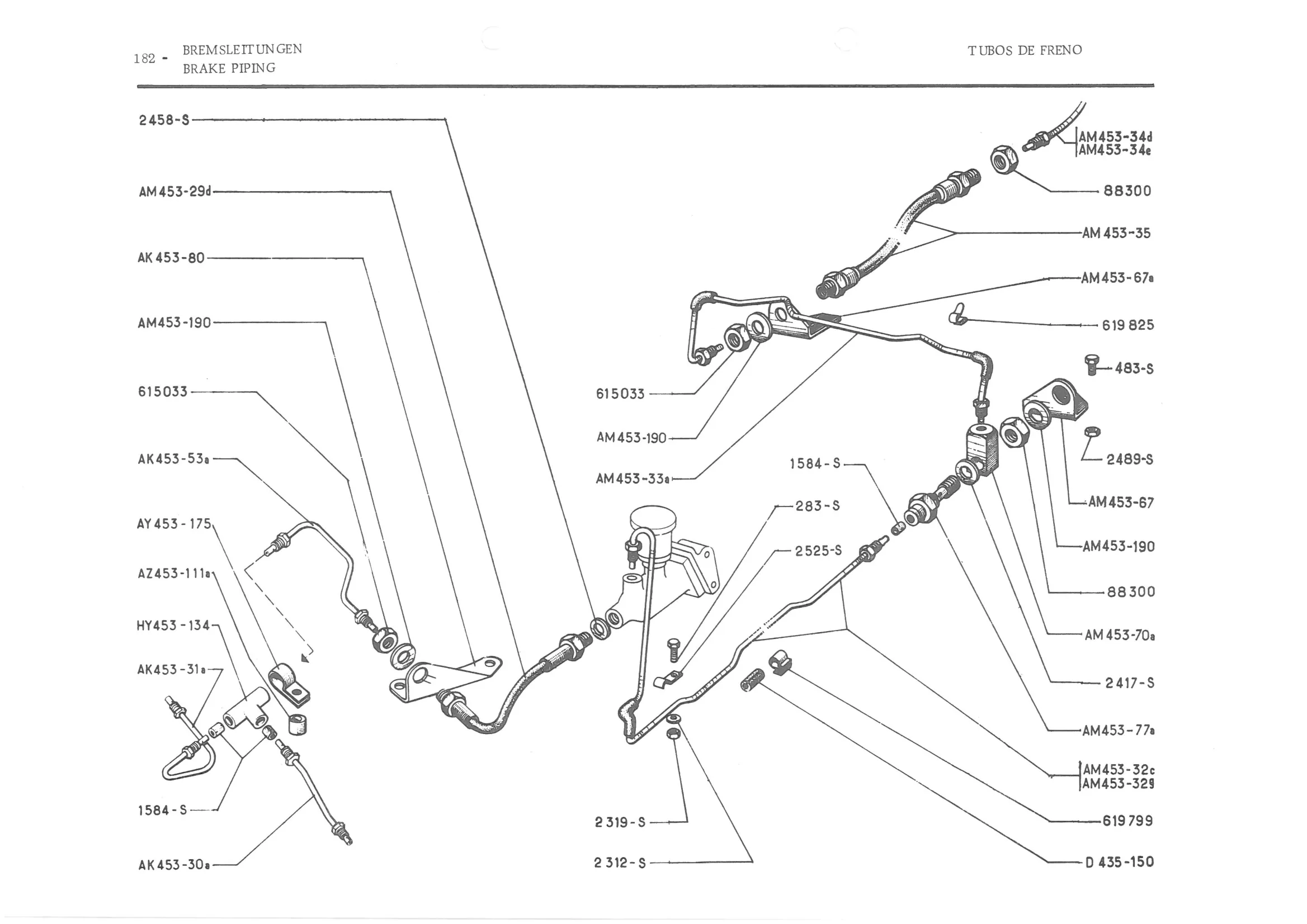 BRAKE PIPING, page 263 of 647 — 486 Parts Catalogue — Ami 6
