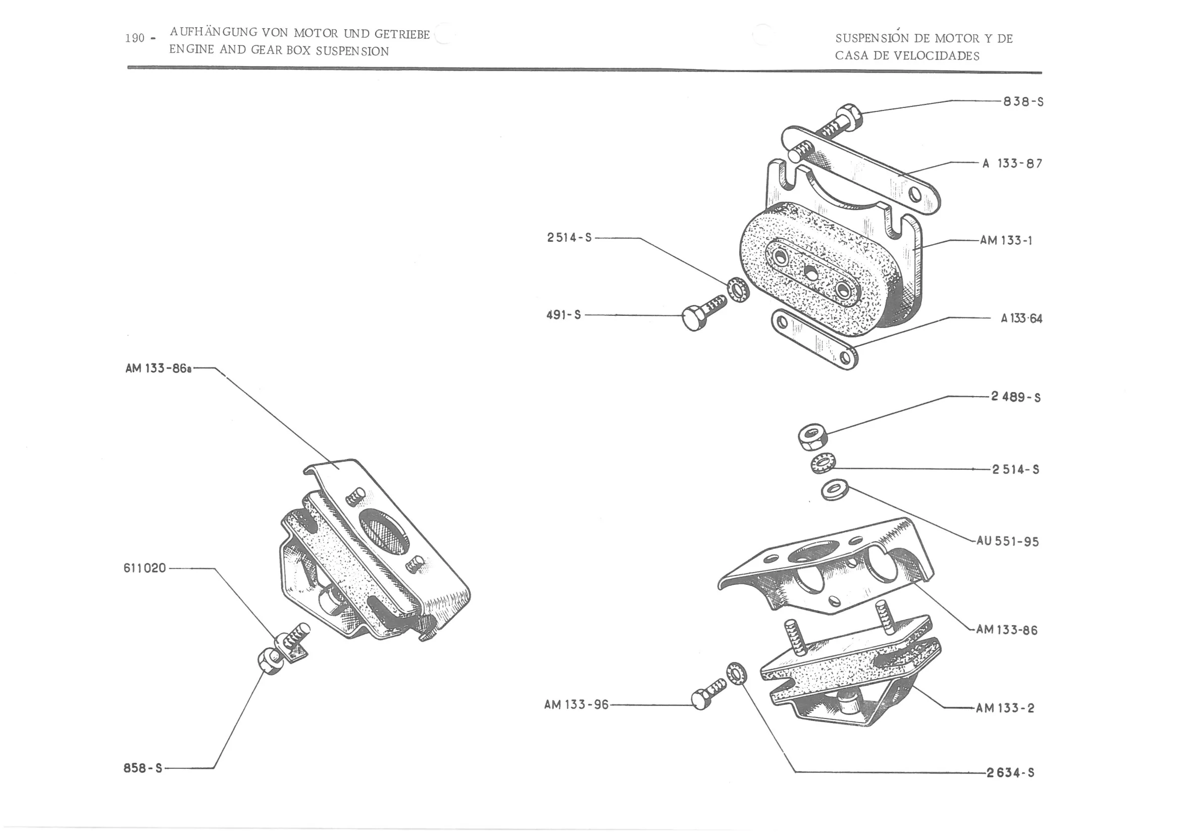 ENGINE AND GEAR BOX SUSPENSION, page 271 of 647 — 486 Parts Catalogue — Ami 6