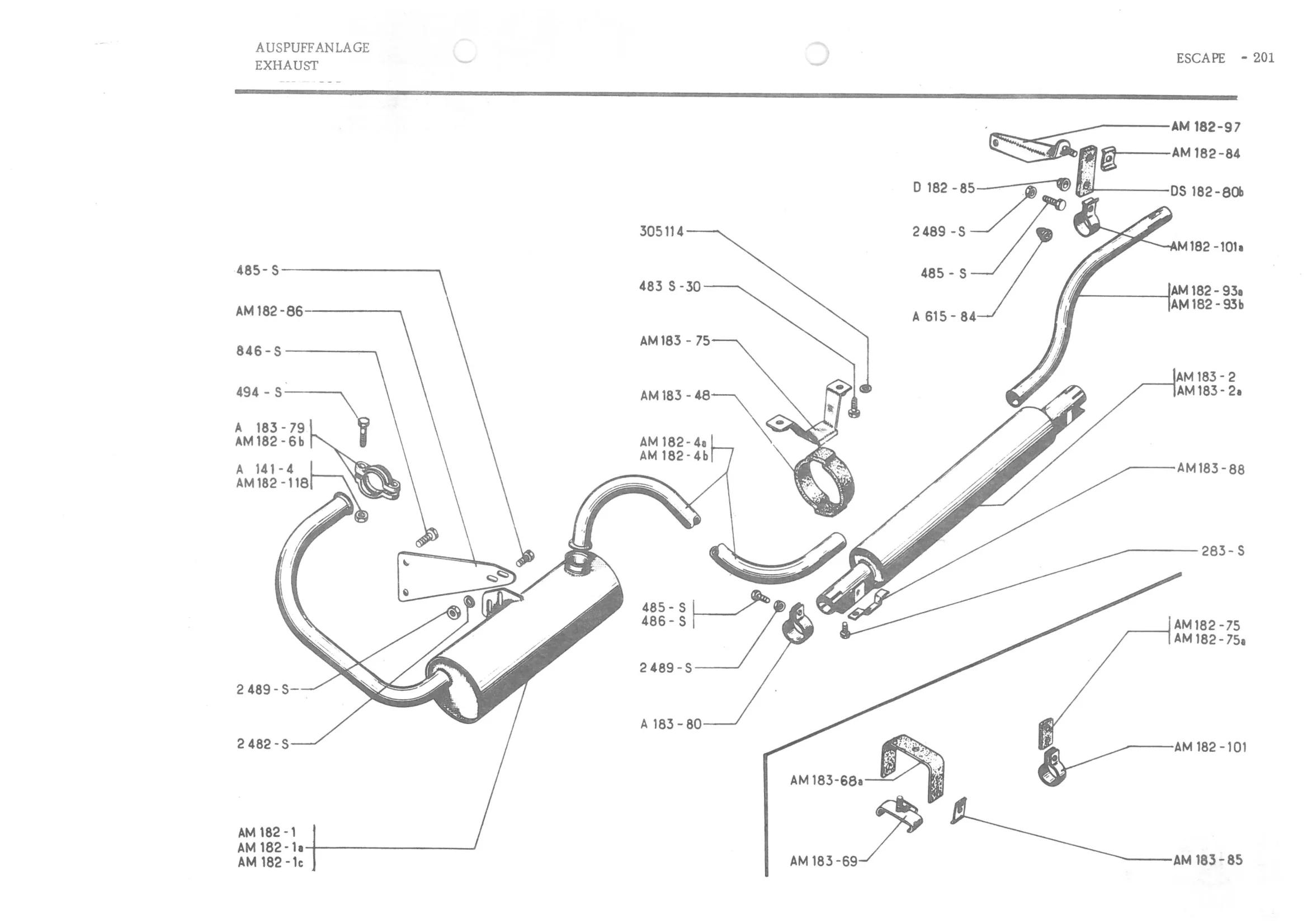 PETROL SYSTEM - TANK - PUMP - PIPING, page 282 of 647 — 486 Parts Catalogue — Ami 6