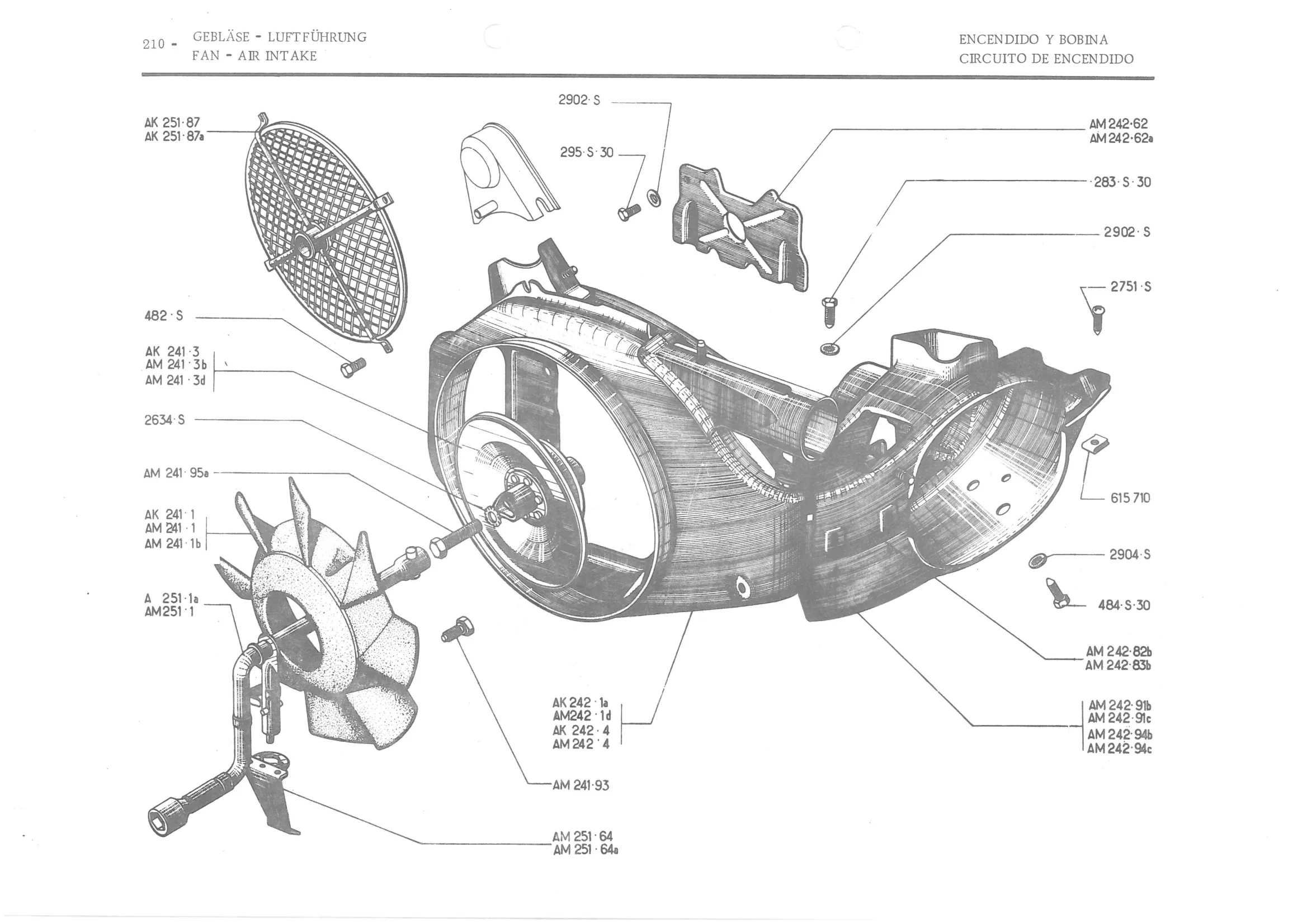 FAN - AIR INTAKE, page 291 of 647 — 486 Parts Catalogue — Ami 6