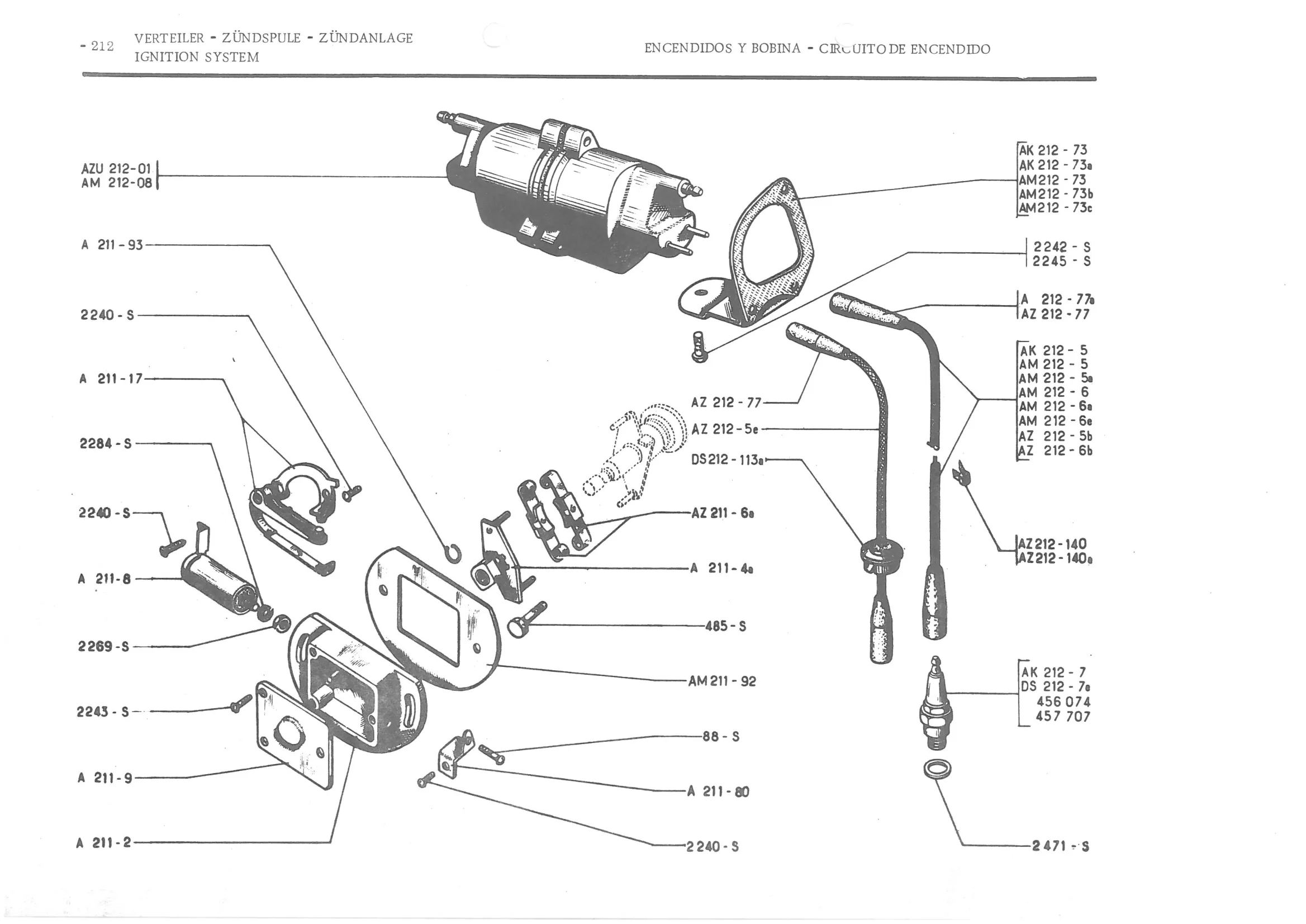 IGNITION SYSTEM, page 293 of 647 — 486 Parts Catalogue — Ami 6