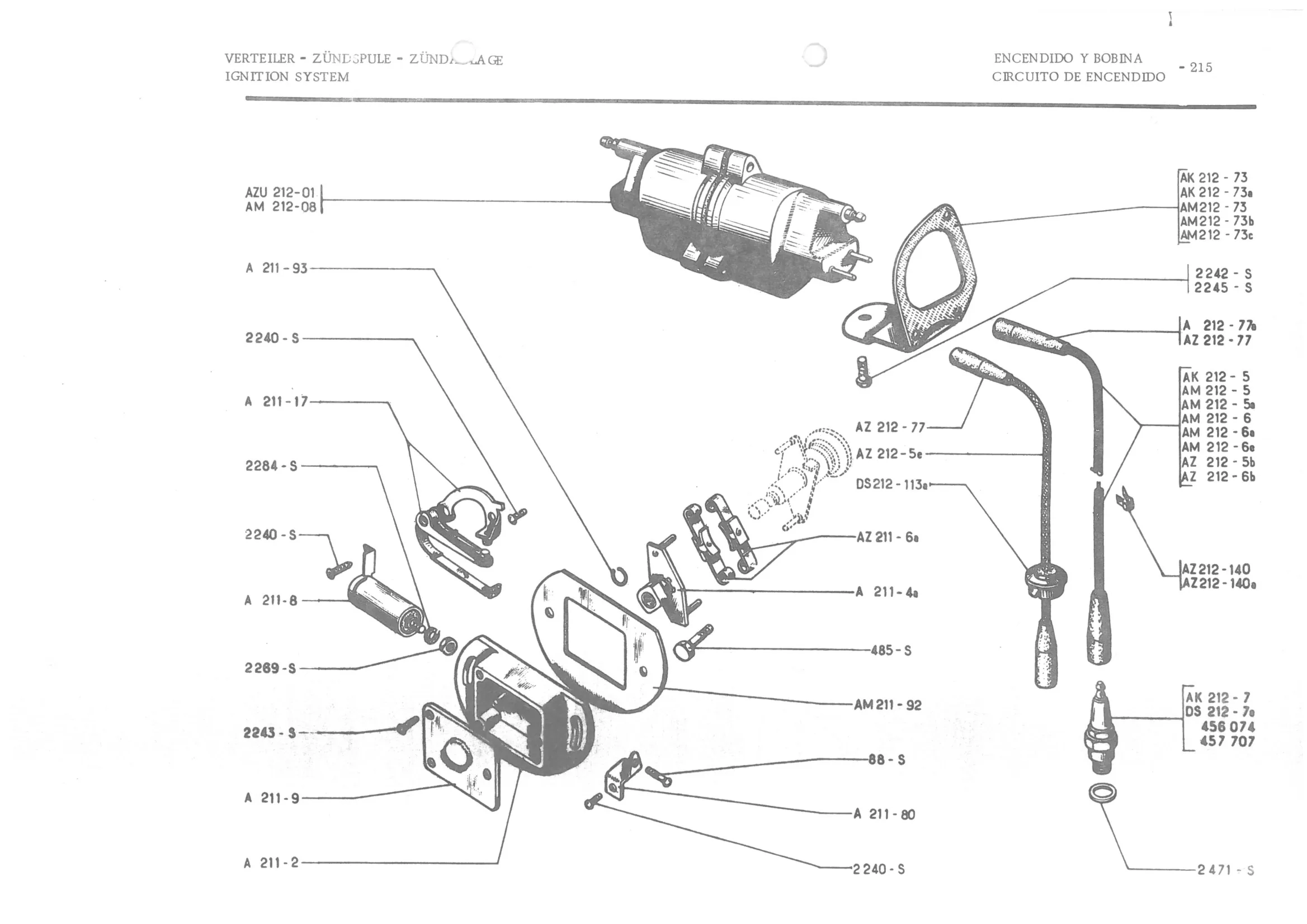IGNITION SYSTEM, page 296 of 647 — 486 Parts Catalogue — Ami 6