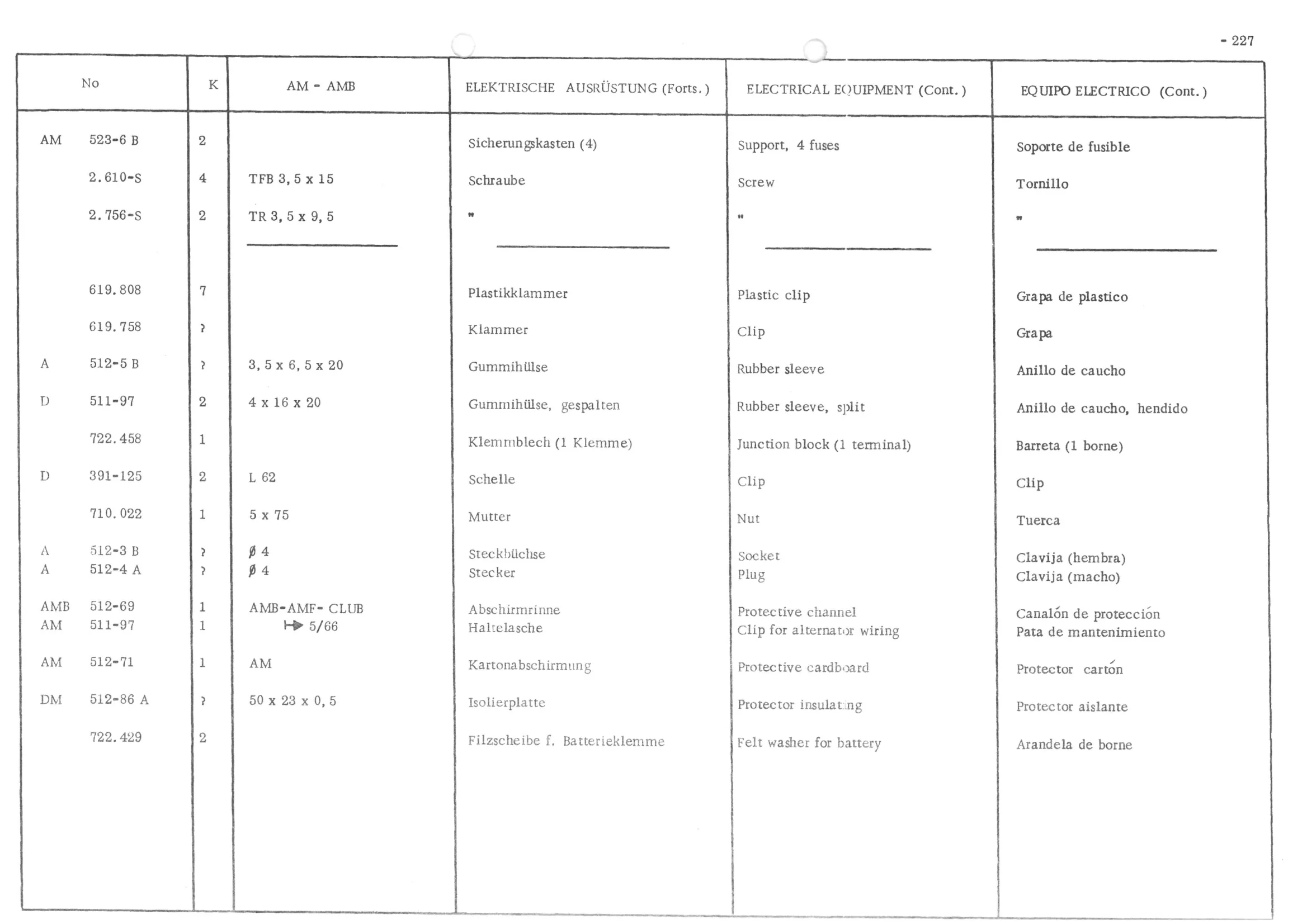 Front wiring Rear wiring, page 308 of 647 — 486 Parts Catalogue — Ami 6