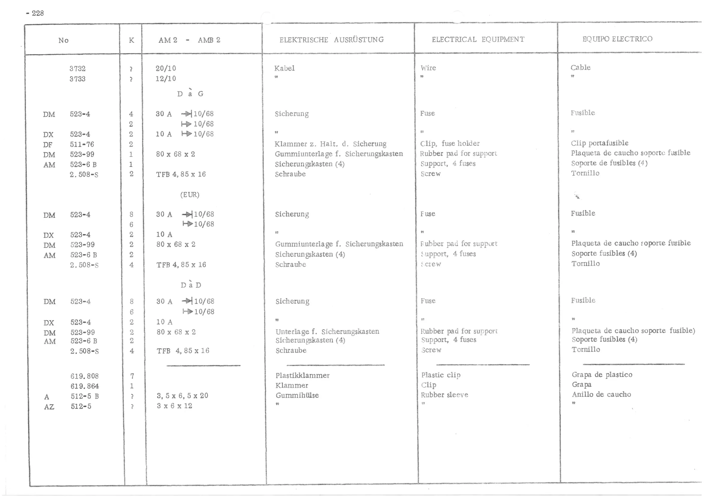 Front wiring Rear wiring, page 309 of 647 — 486 Parts Catalogue — Ami 6