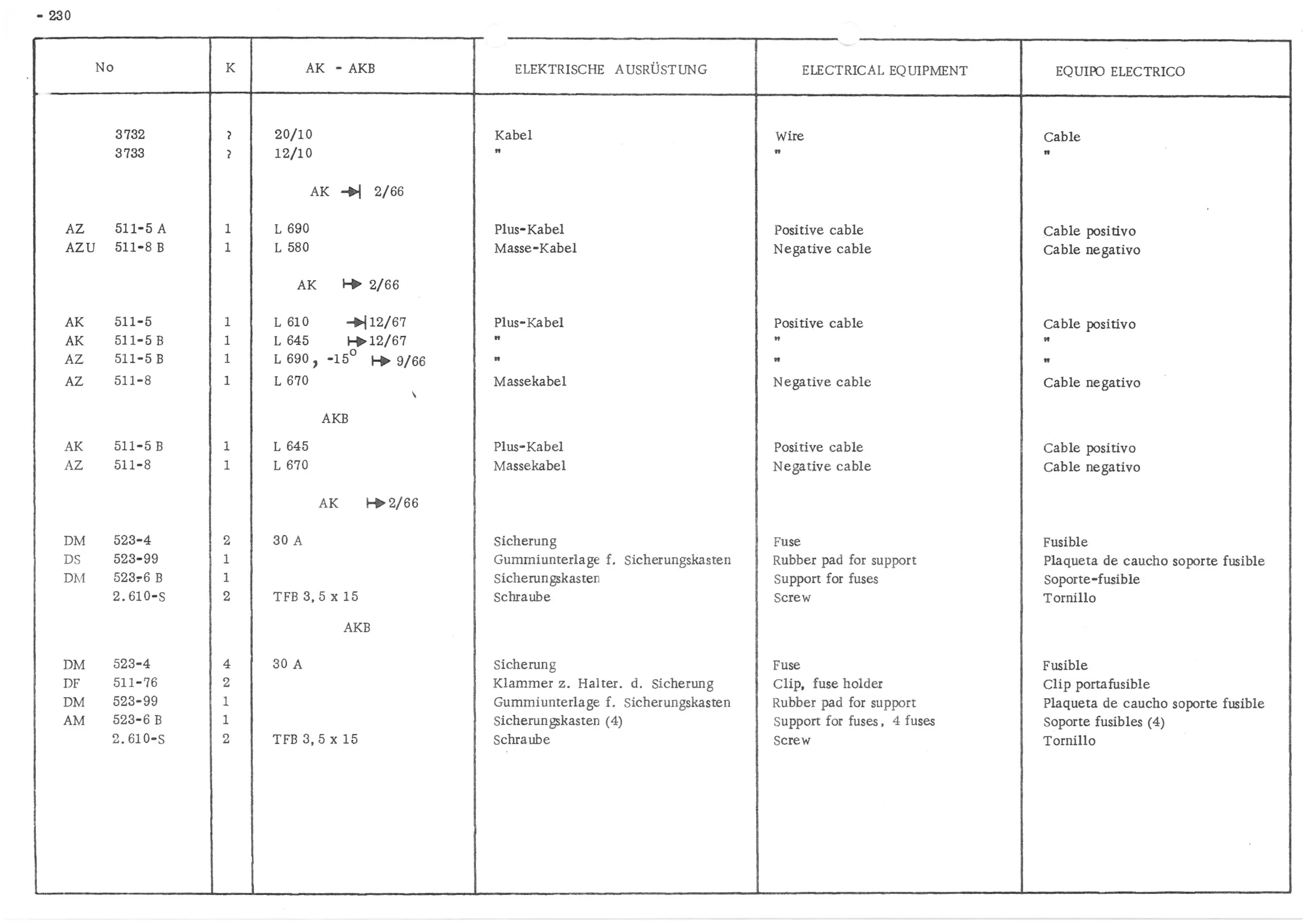 Front wiring Rear wiring, page 311 of 647 — 486 Parts Catalogue — Ami 6