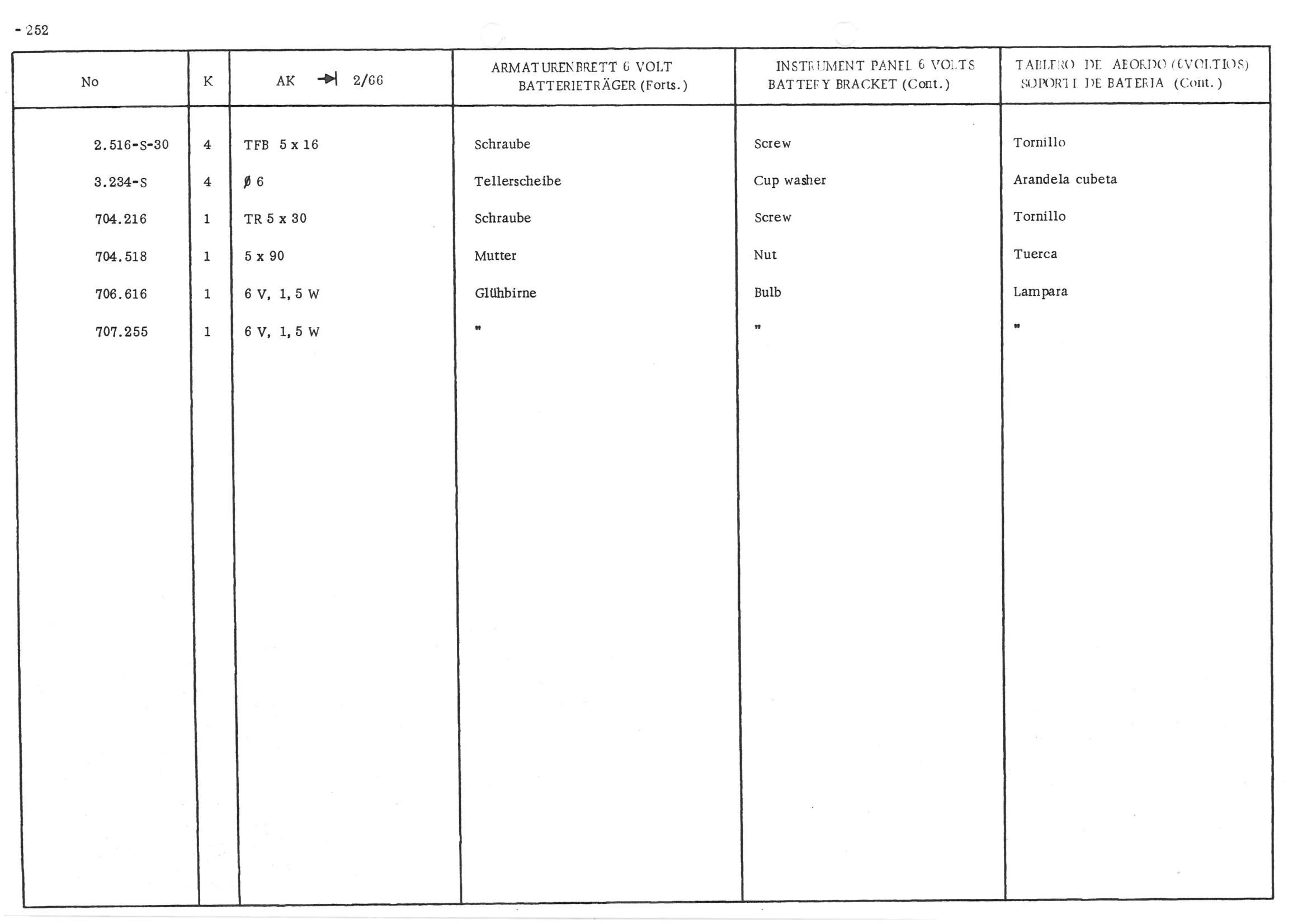 INSTRUMENT PANEL VOLTS - BATTERY BRACKET SOPORT!, page 333 of 647 — 486 Parts Catalogue — Ami 6