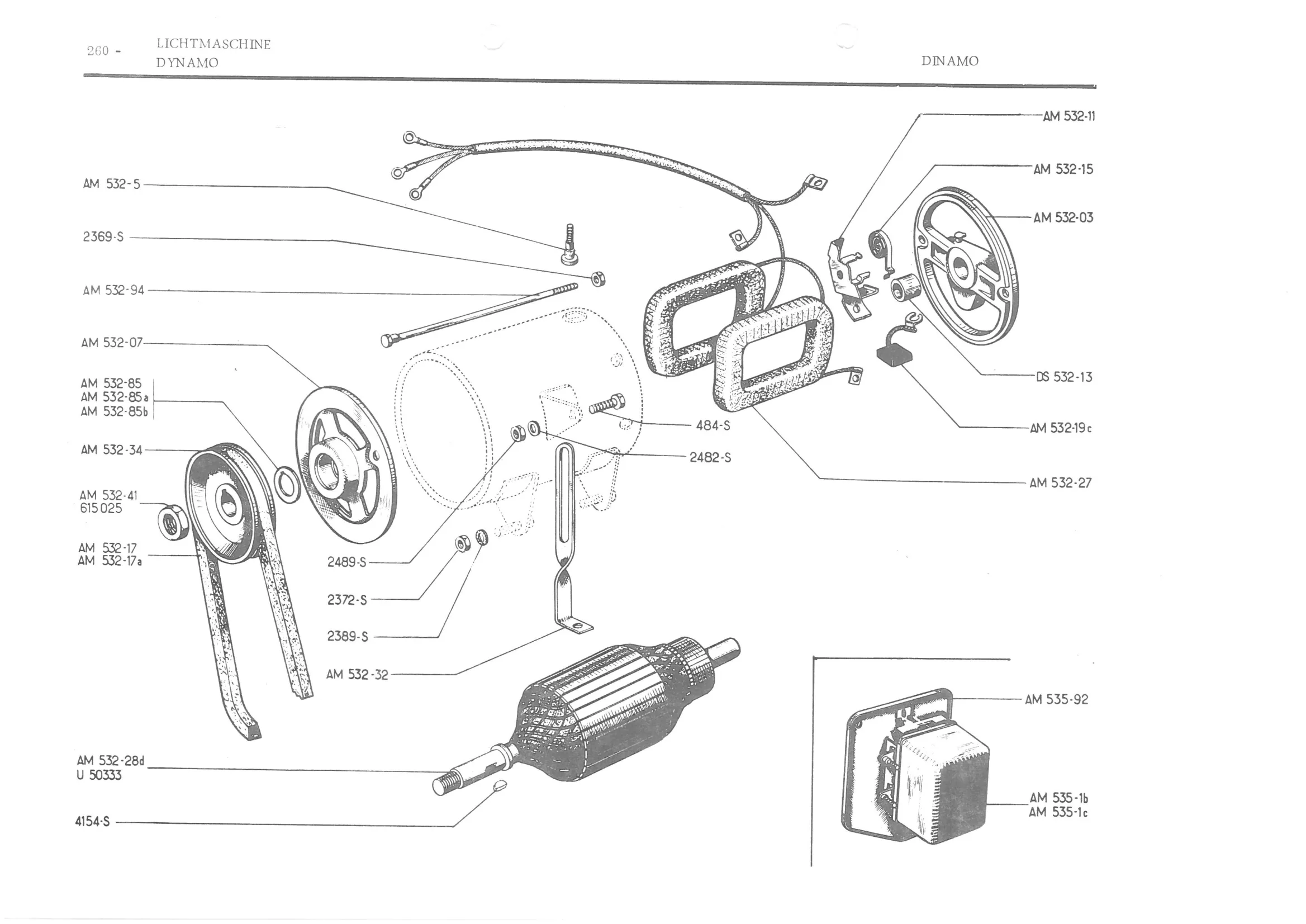 INSTRUMENT PANEL VOLTS - BATTERY BRACKET, page 341 of 647 — 486 Parts Catalogue — Ami 6
