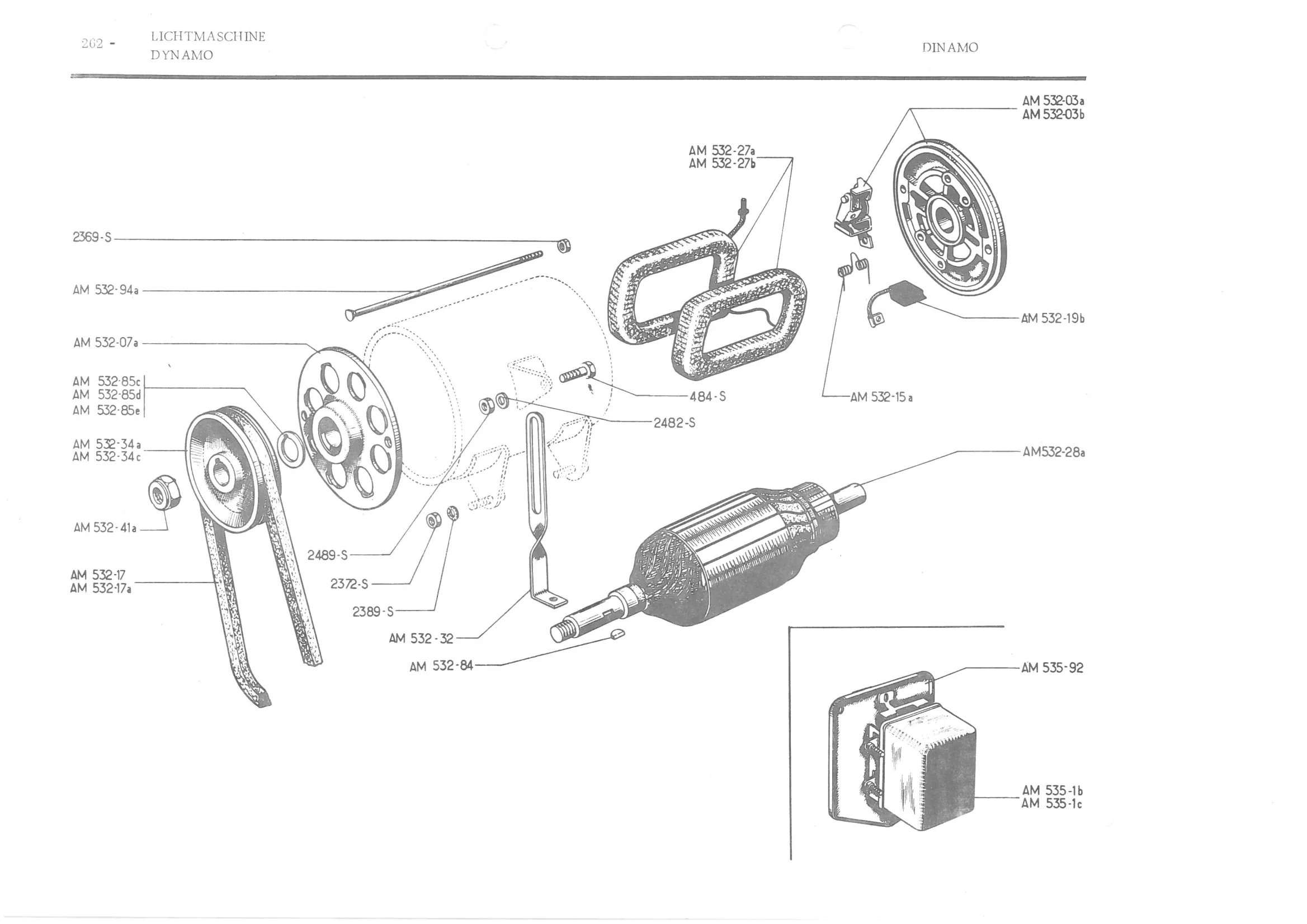 INSTRUMENT PANEL VOLTS - BATTERY BRACKET, page 343 of 647 — 486 Parts Catalogue — Ami 6