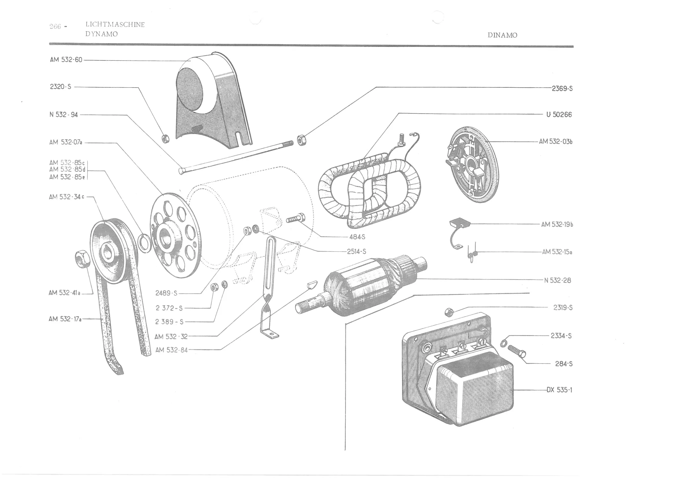 INSTRUMENT PANEL VOLTS - BATTERY BRACKET, page 347 of 647 — 486 Parts Catalogue — Ami 6