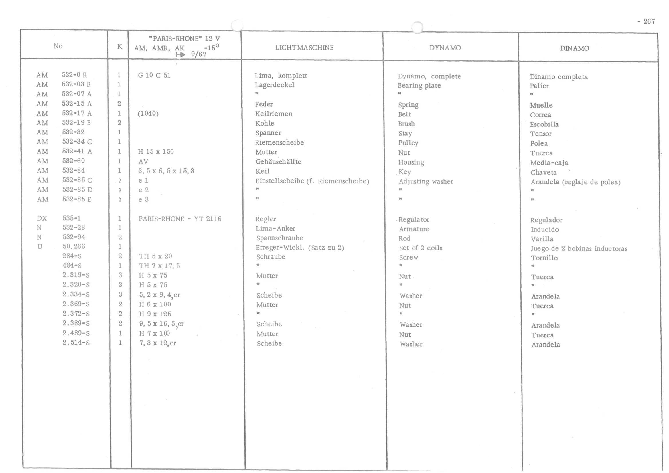 INSTRUMENT PANEL VOLTS - BATTERY BRACKET, page 348 of 647 — 486 Parts Catalogue — Ami 6