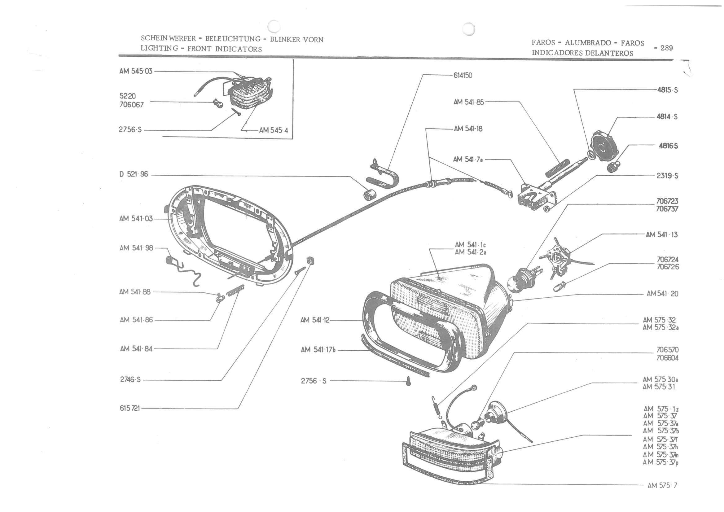 LIGHTING - FRONT INDICATORS, page 370 of 647 — 486 Parts Catalogue — Ami 6
