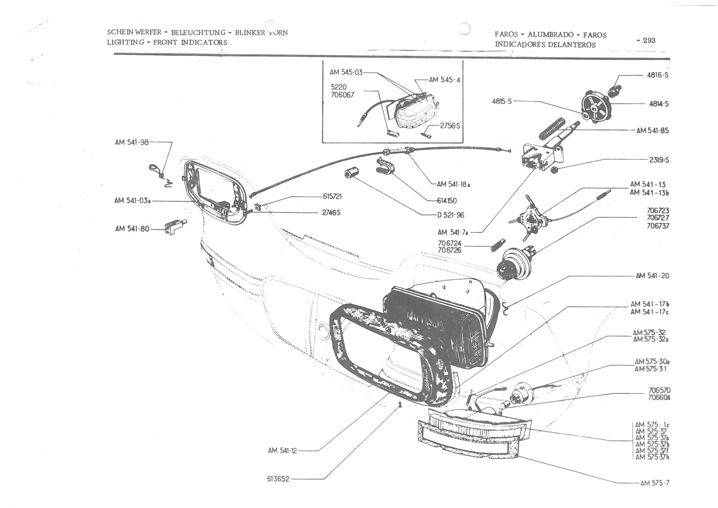 LIGHTING - FRONT INDICATORS, page 374 of 647 — 486 Parts Catalogue — Ami 6