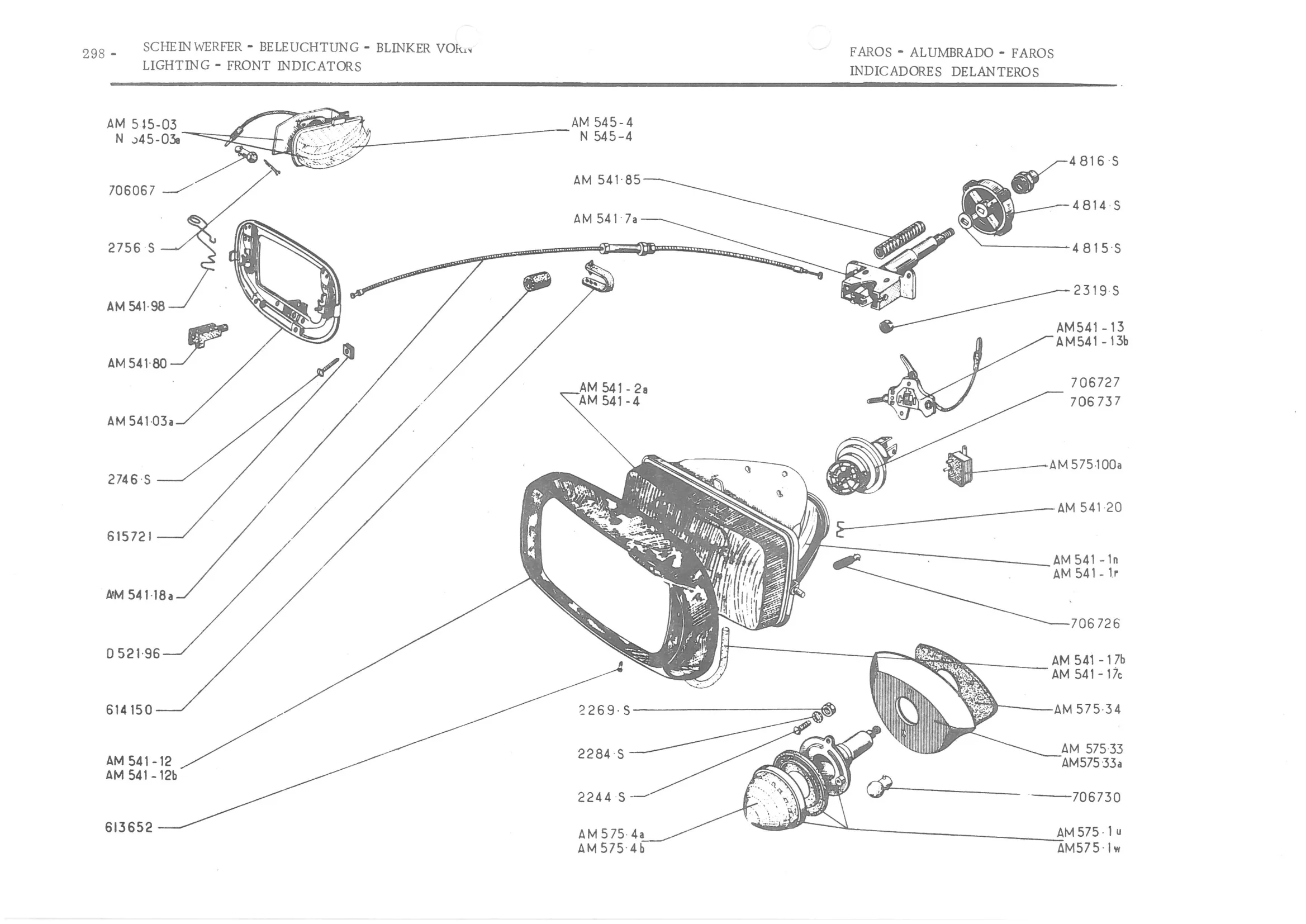 LIGHTING - FRONT INDICATORS, page 379 of 647 — 486 Parts Catalogue — Ami 6