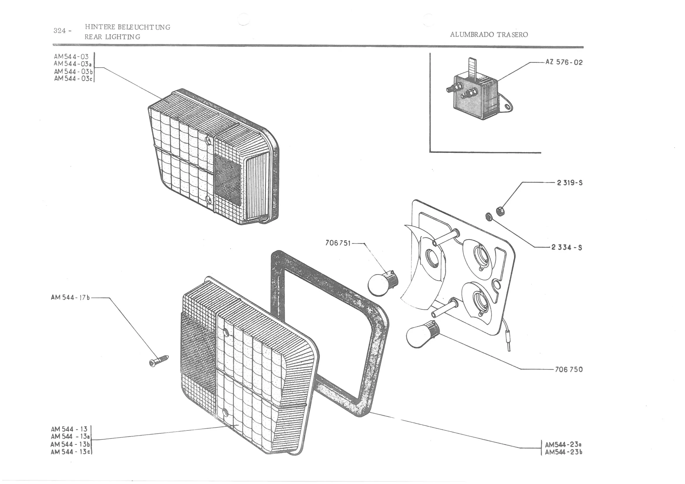 REAR LIGHTING, page 404 of 647 — 486 Parts Catalogue — Ami 6