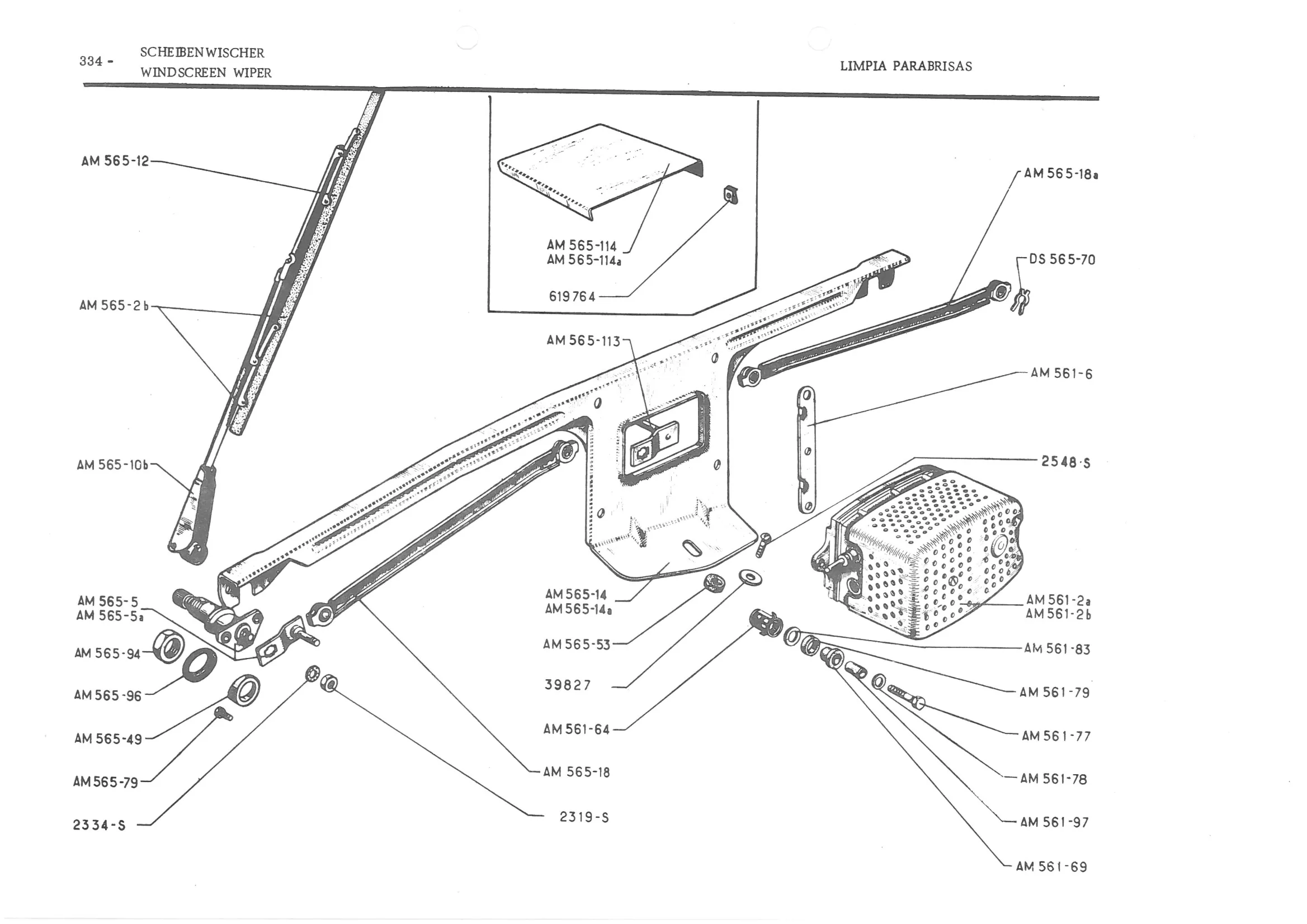 WINDSCREEN WIPER, page 414 of 647 — 486 Parts Catalogue — Ami 6