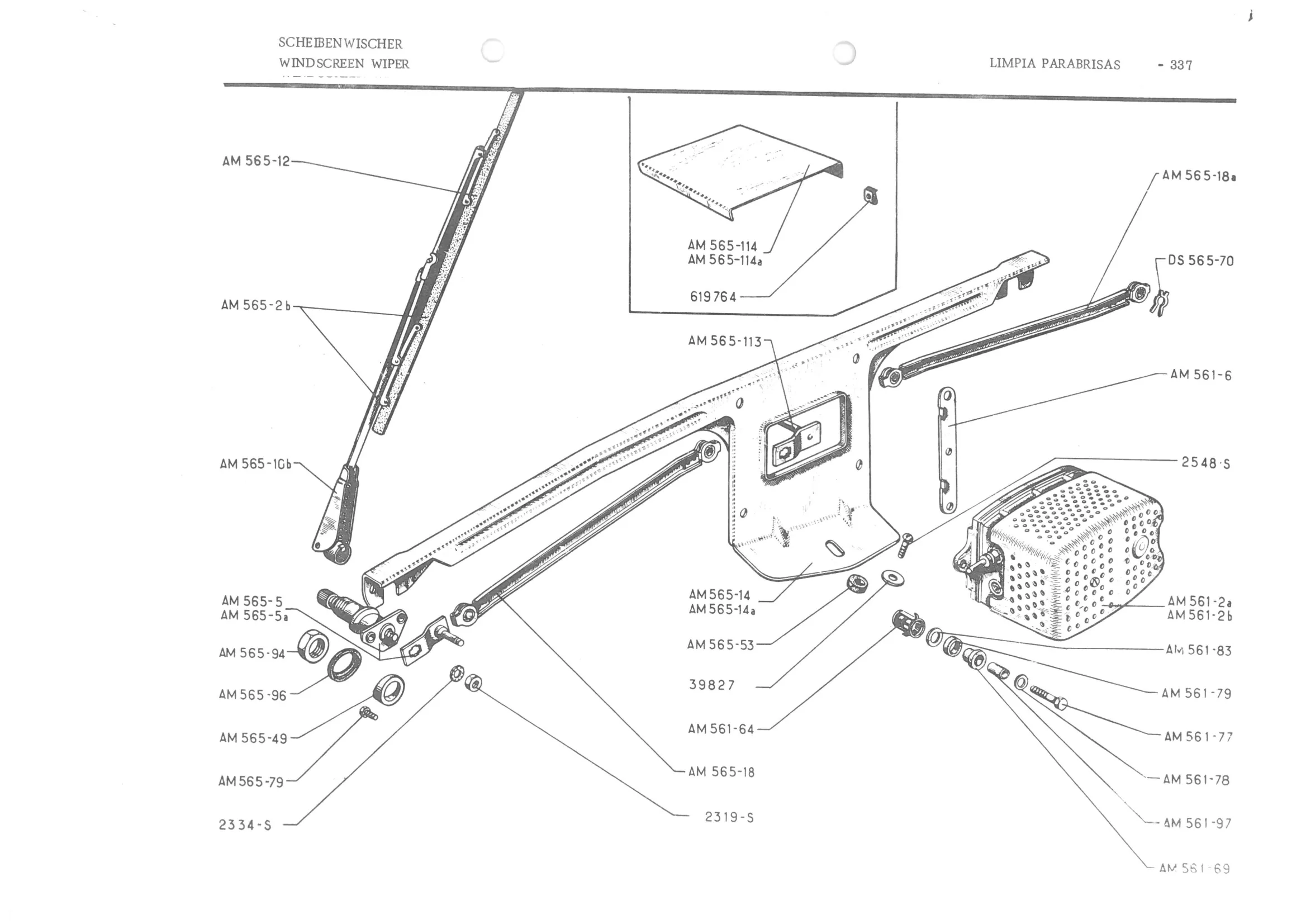 WINDSCREEN WIPER, page 417 of 647 — 486 Parts Catalogue — Ami 6