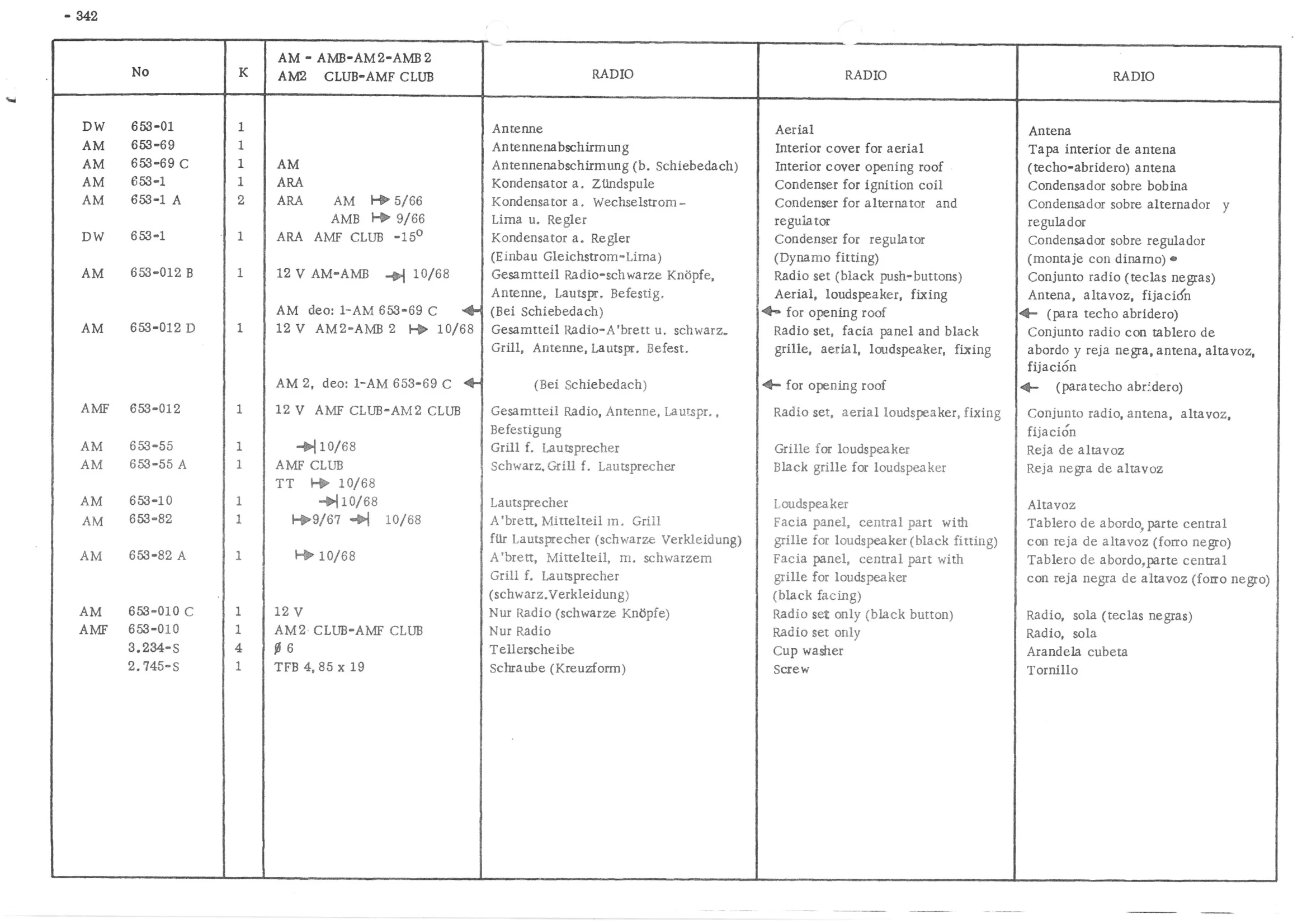 WINDSCREEN WIPER, page 422 of 647 — 486 Parts Catalogue — Ami 6