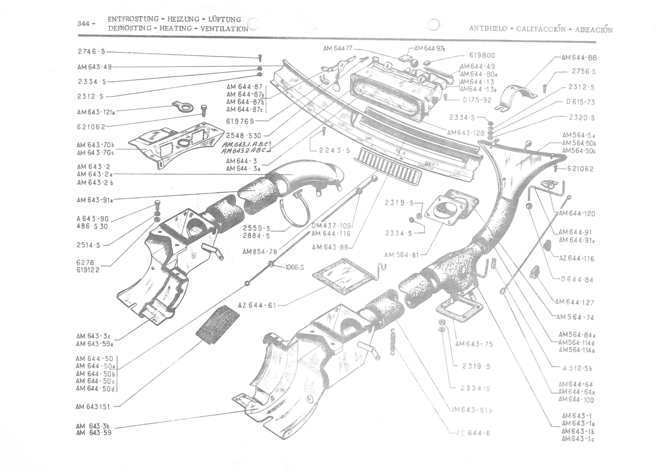 DEFROSTING - HEATING - VENTILATION, page 423 of 647 — 486 Parts Catalogue — Ami 6