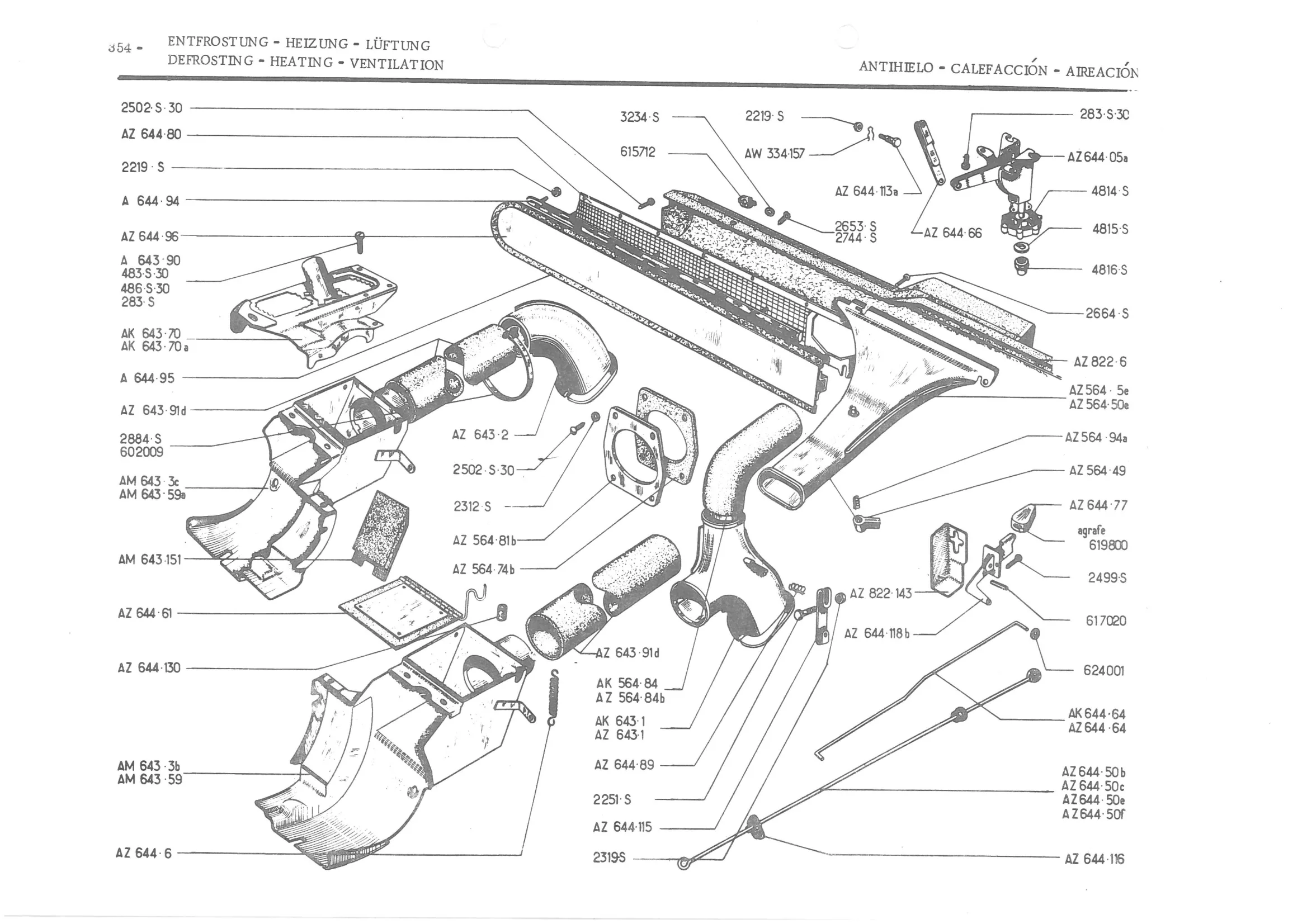 DEFROSTING - HEATING - VENTILATION, page 433 of 647 — 486 Parts Catalogue — Ami 6