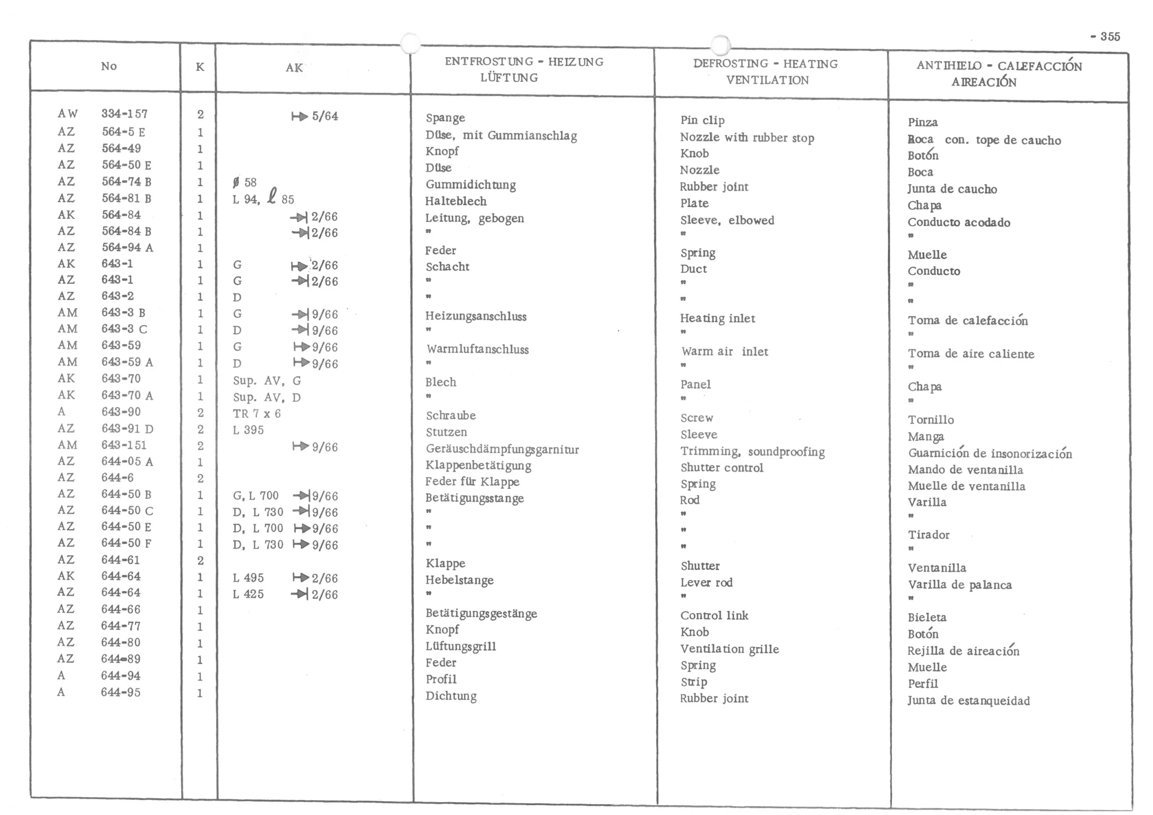 DEFROSTING - HEATING - VENTILATION, page 434 of 647 — 486 Parts Catalogue — Ami 6