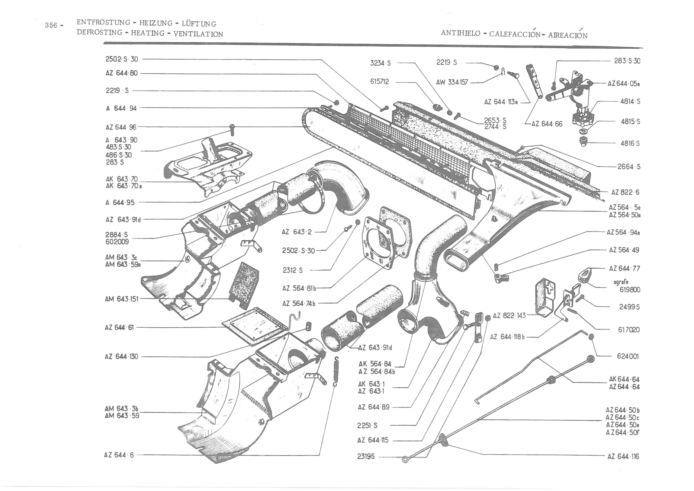 DEFROSTING - HEATING - VENTILATION, page 435 of 647 — 486 Parts Catalogue — Ami 6