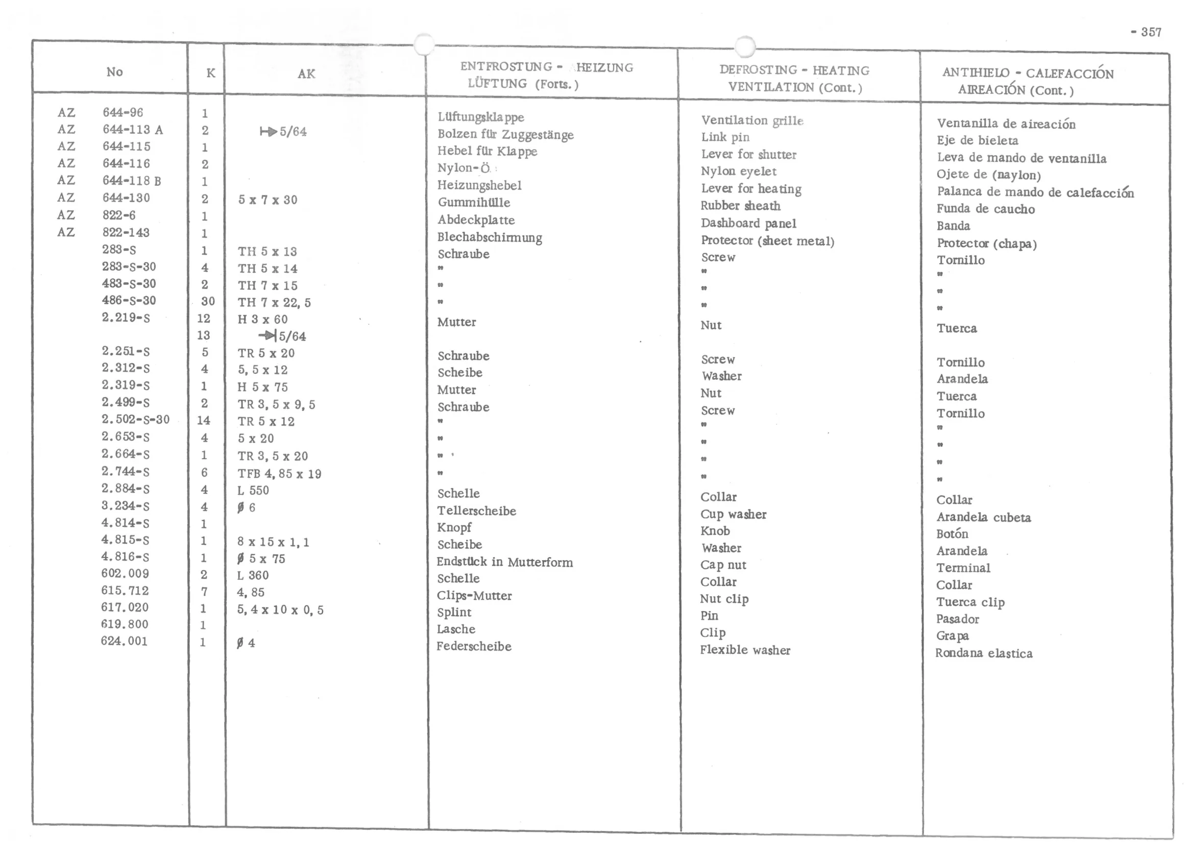 DEFROSTING - HEATING - VENTILATION, page 436 of 647 — 486 Parts Catalogue — Ami 6