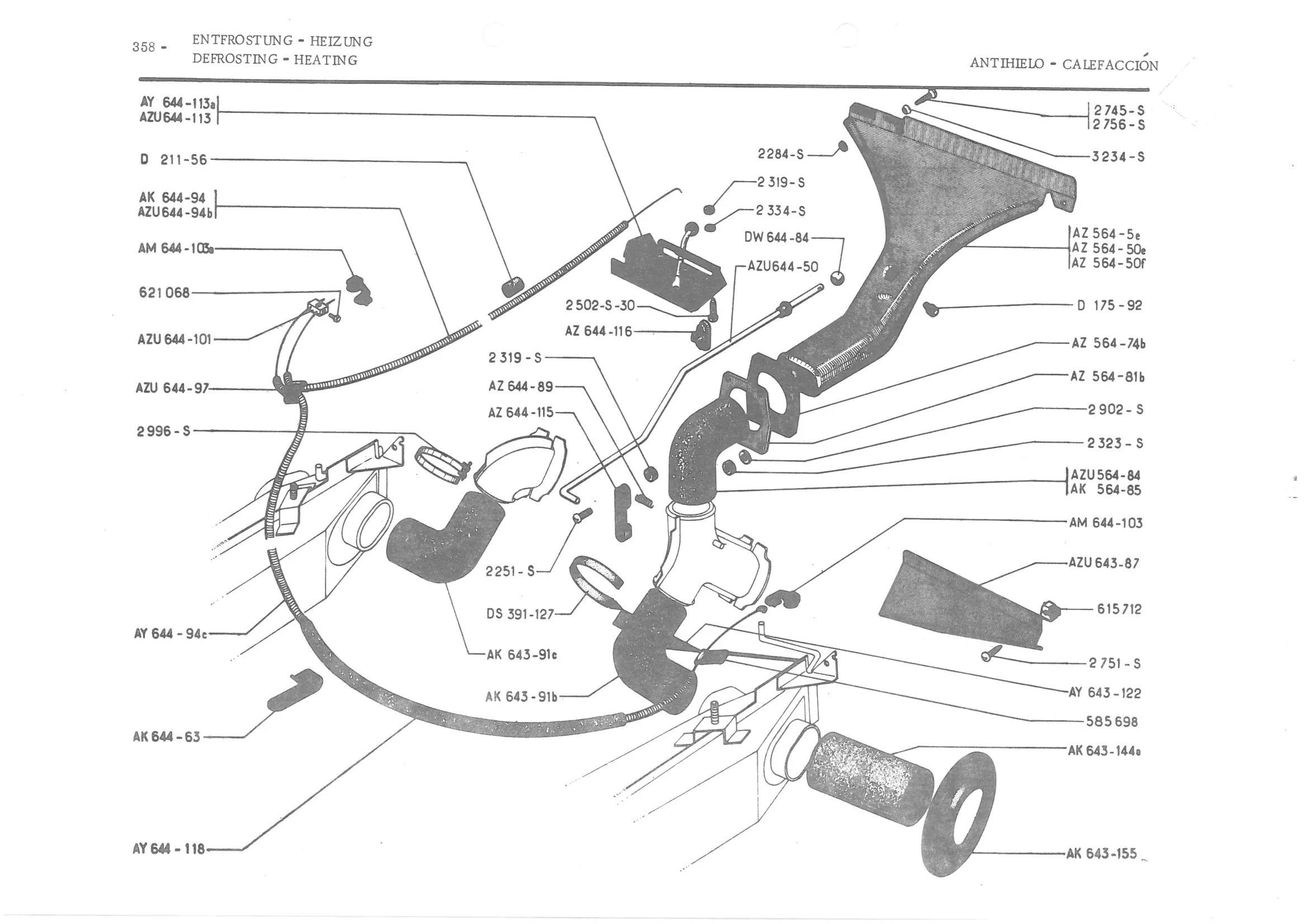 DEFROSTING - HEATING, page 437 of 647 — 486 Parts Catalogue — Ami 6