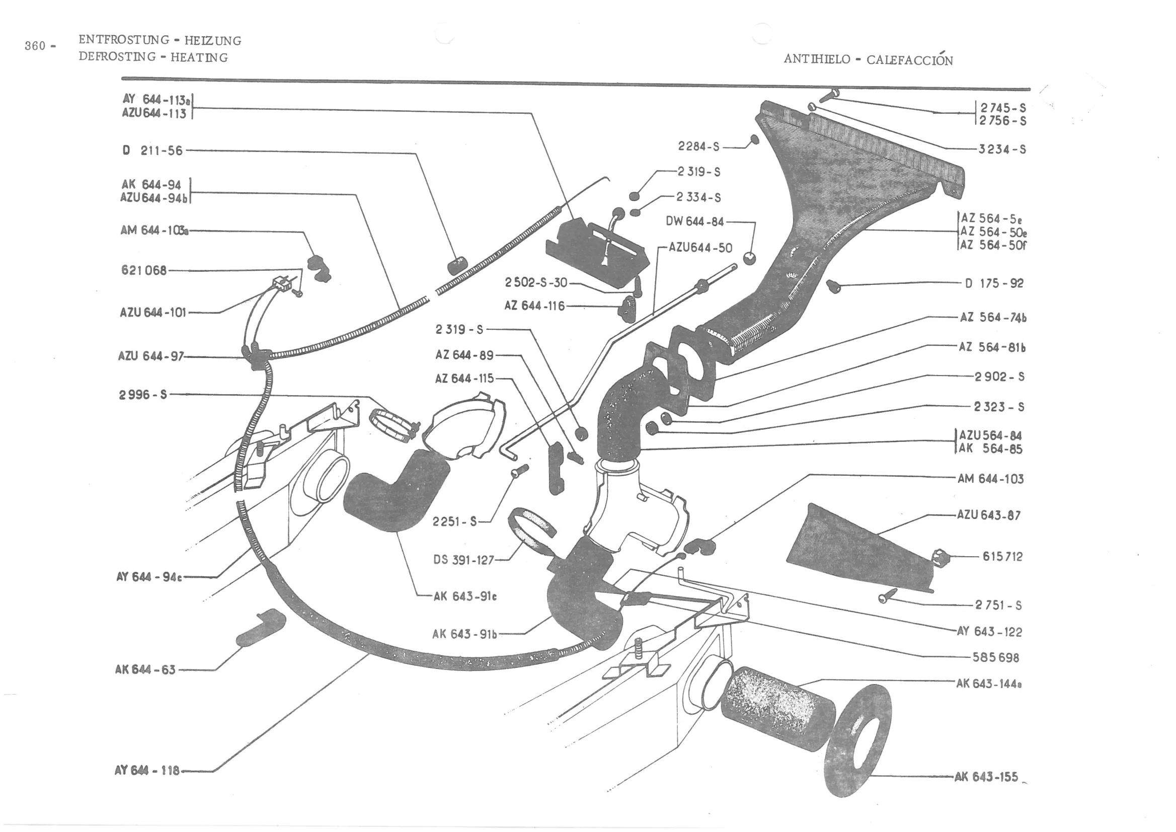 DEFROSTING - HEATING, page 439 of 647 — 486 Parts Catalogue — Ami 6