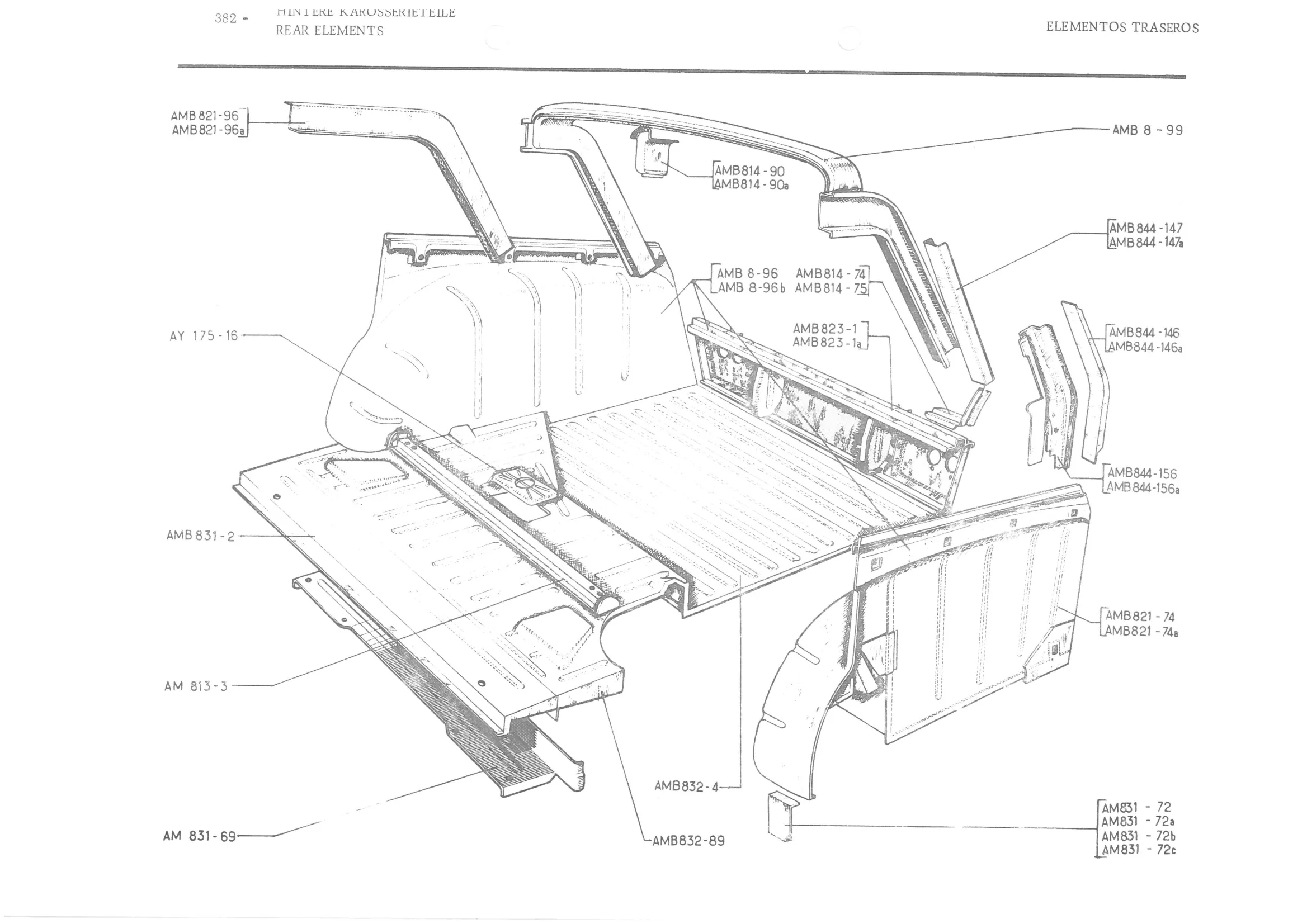 REAR ELEMENTS, page 461 of 647 — 486 Parts Catalogue — Ami 6