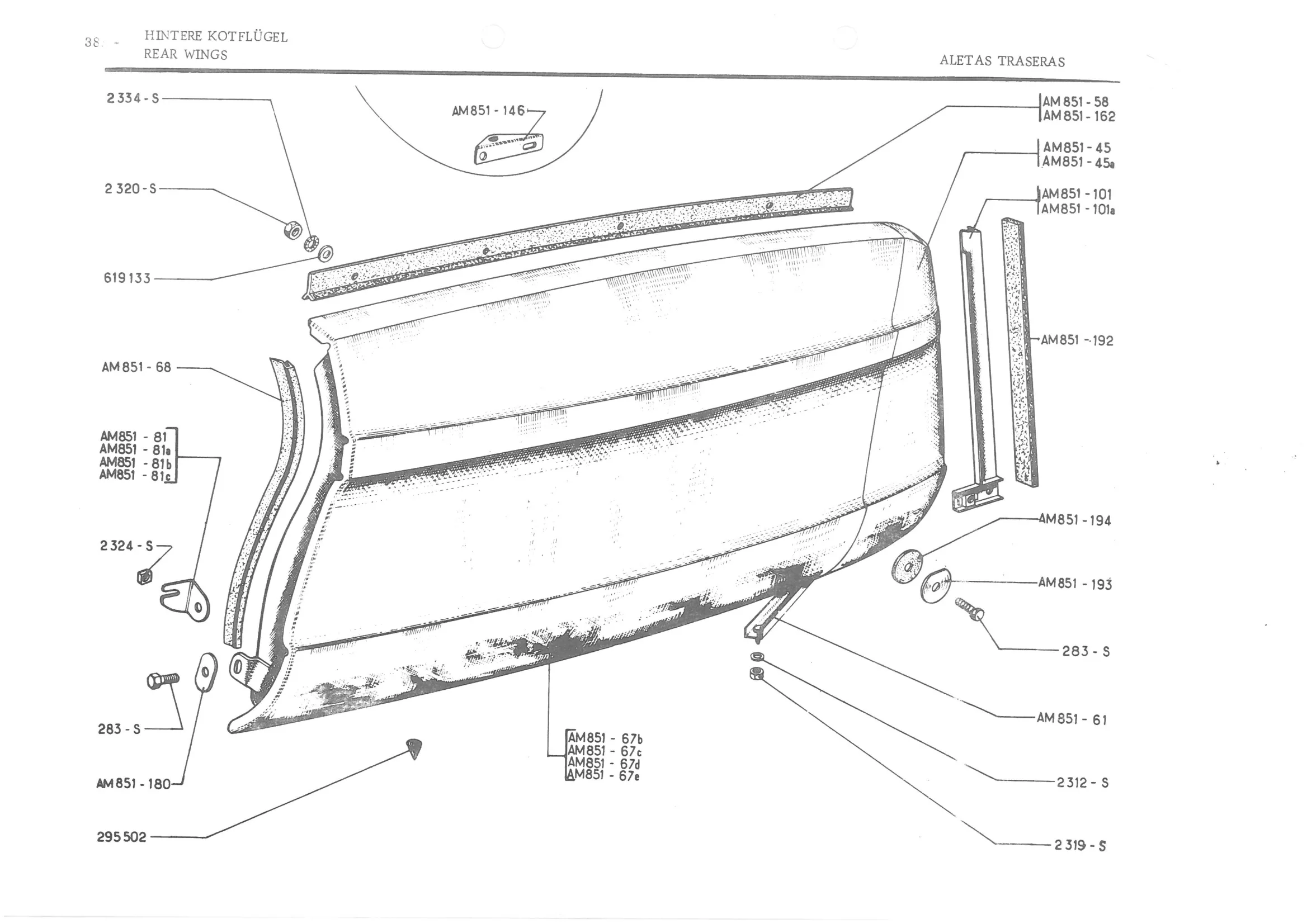 REAR WINGS, page 467 of 647 — 486 Parts Catalogue — Ami 6