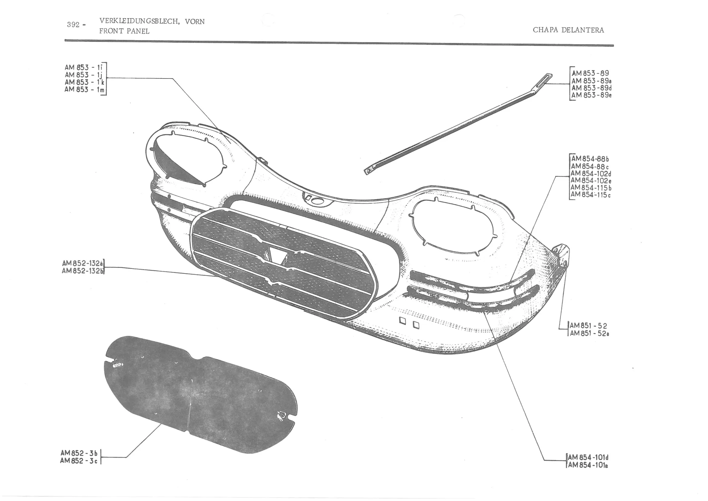 : FRONT PANEL, page 471 of 647 — 486 Parts Catalogue — Ami 6
