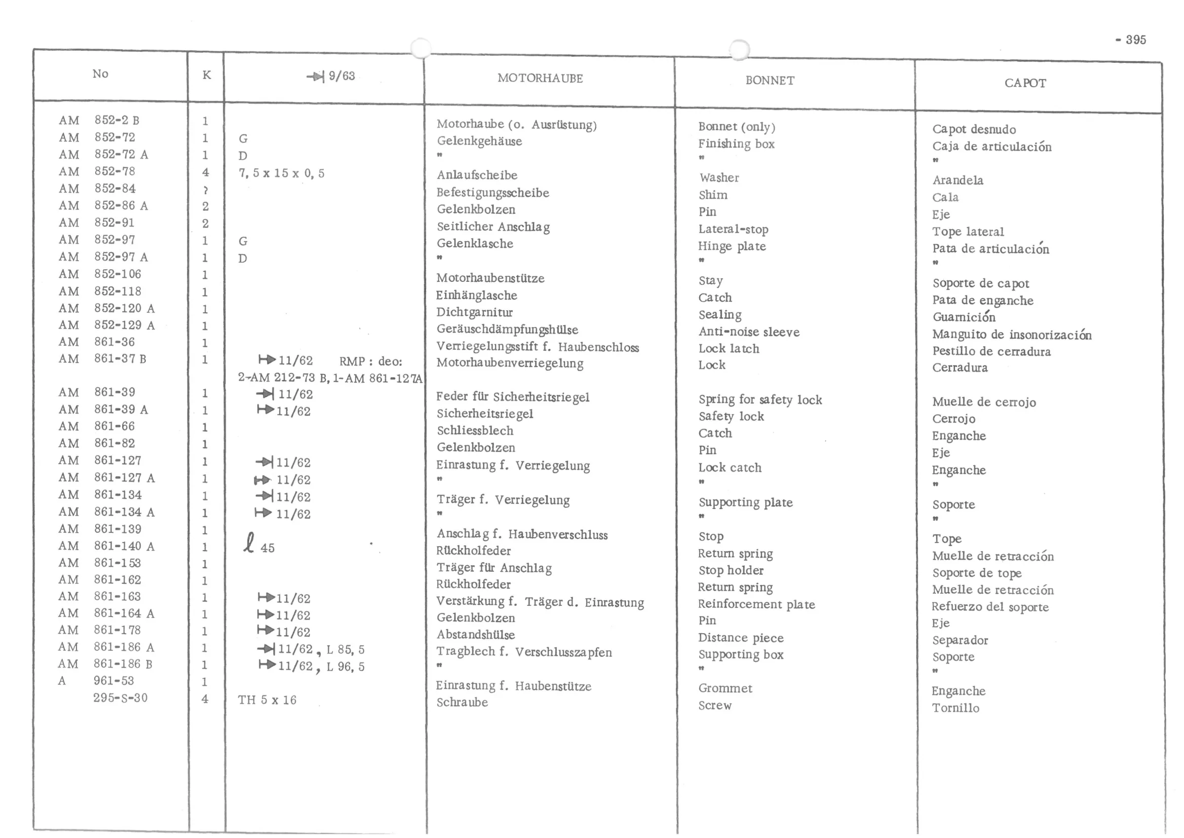 : FRONT PANEL, page 474 of 647 — 486 Parts Catalogue — Ami 6