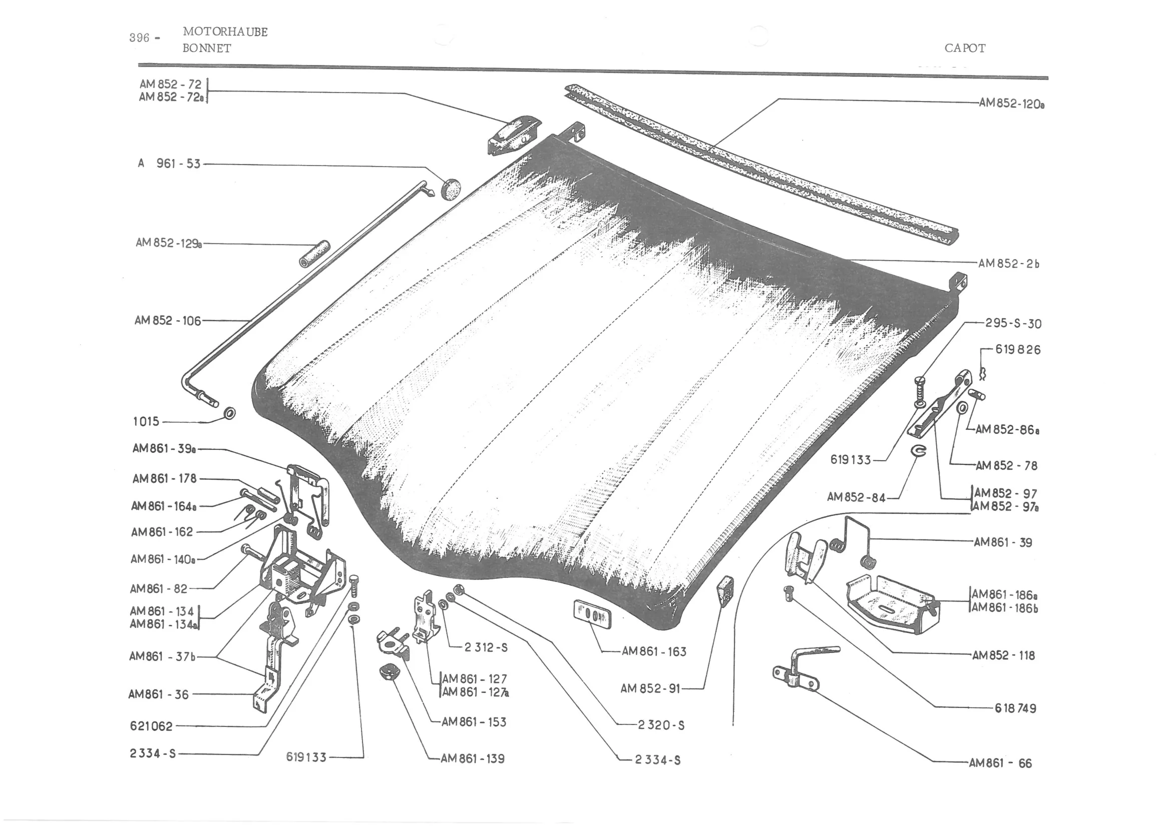 : FRONT PANEL, page 475 of 647 — 486 Parts Catalogue — Ami 6