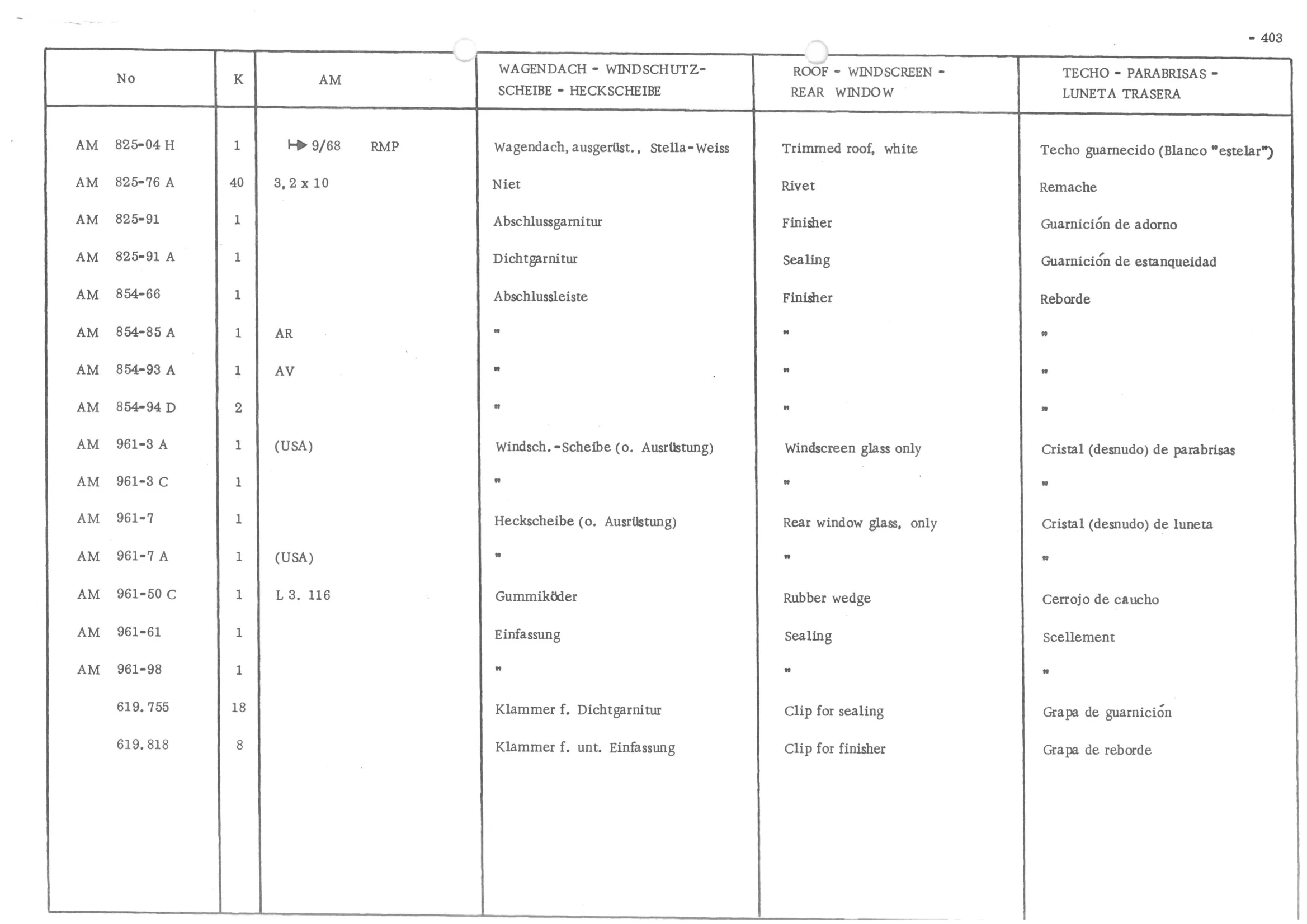 : FRONT PANEL, page 482 of 647 — 486 Parts Catalogue — Ami 6