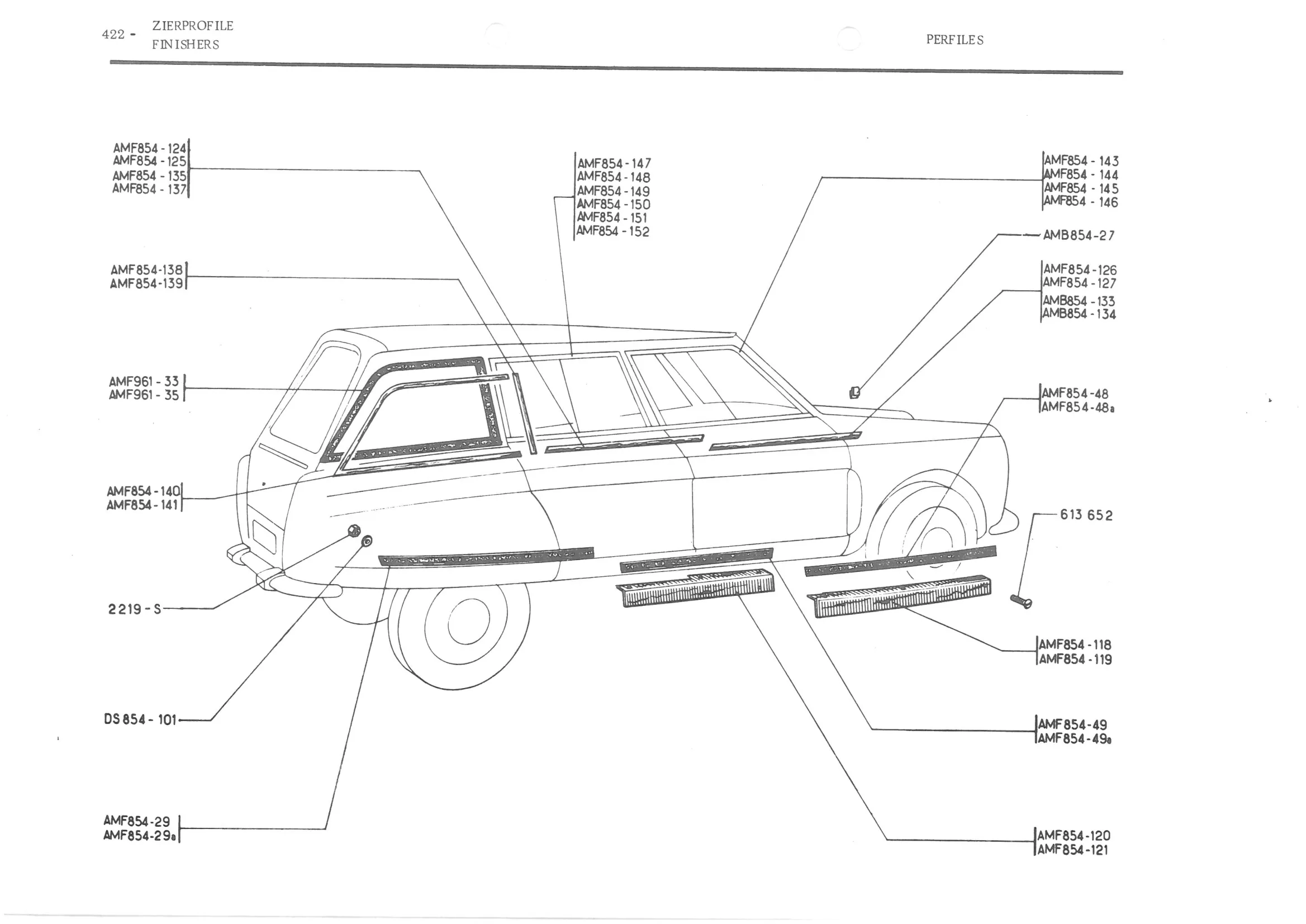 LOCKS - HANDLES, page 501 of 647 — 486 Parts Catalogue — Ami 6