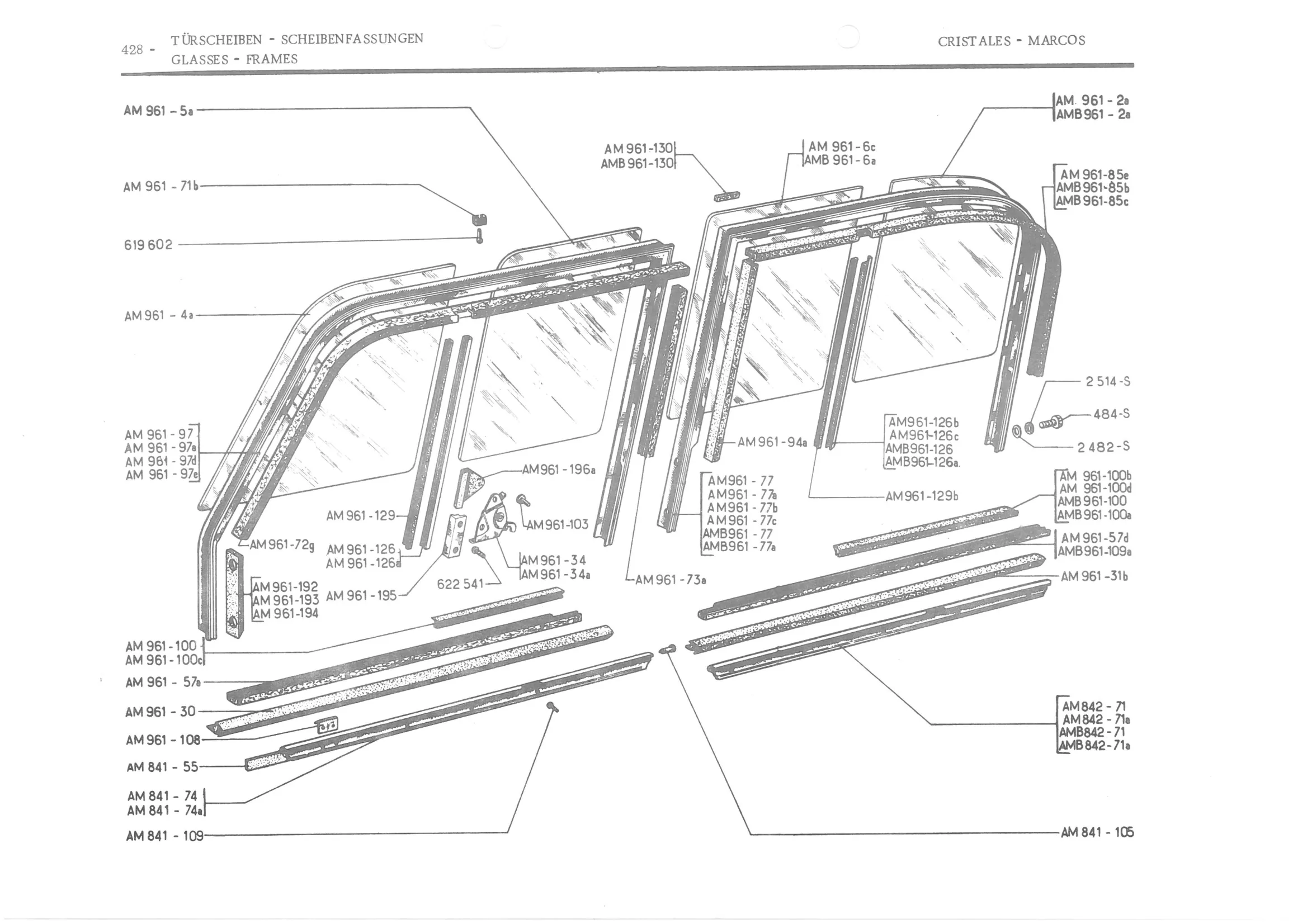 GLASSES - FRAMES, page 507 of 647 — 486 Parts Catalogue — Ami 6