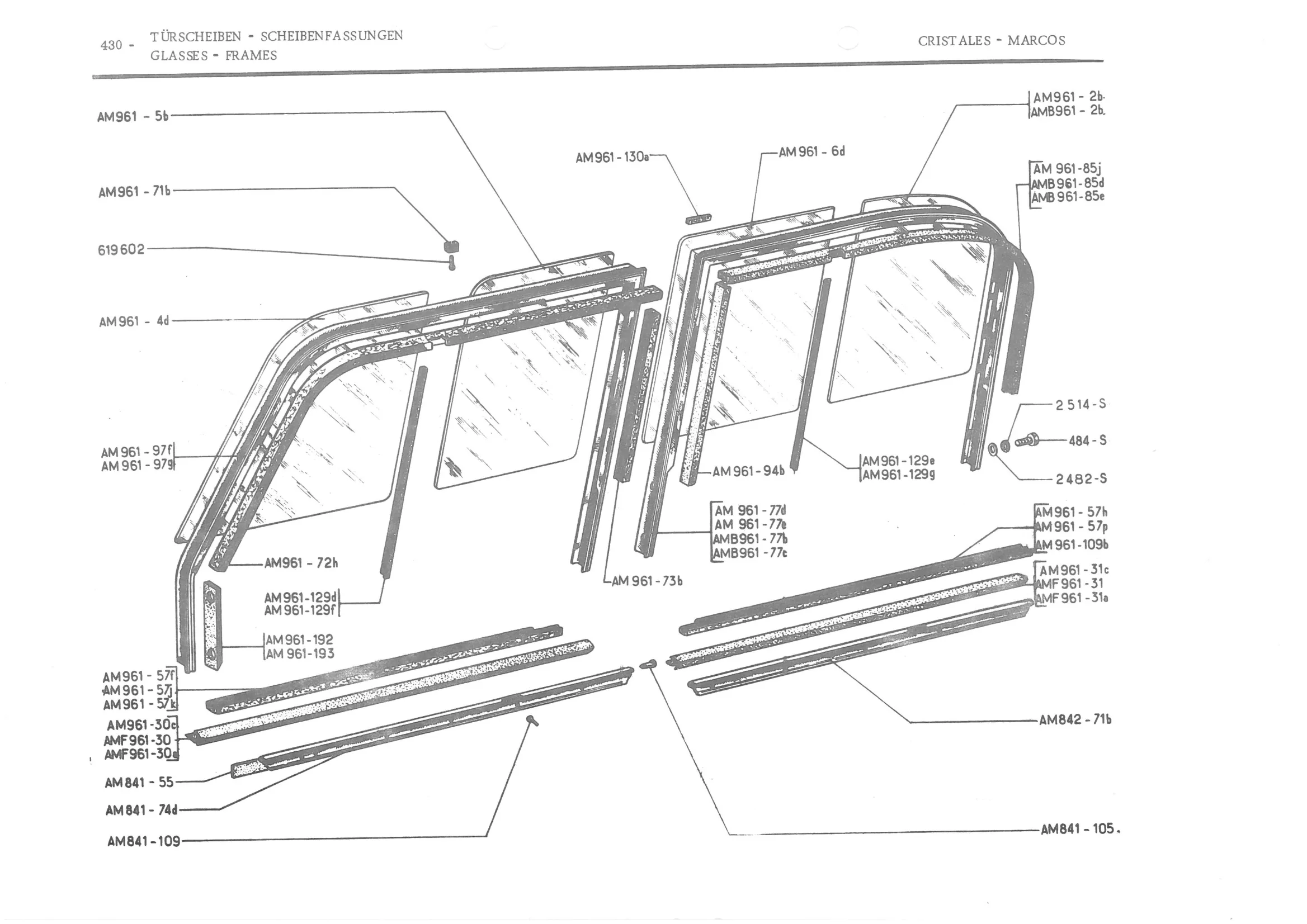 GLASSES - FRAMES, page 509 of 647 — 486 Parts Catalogue — Ami 6