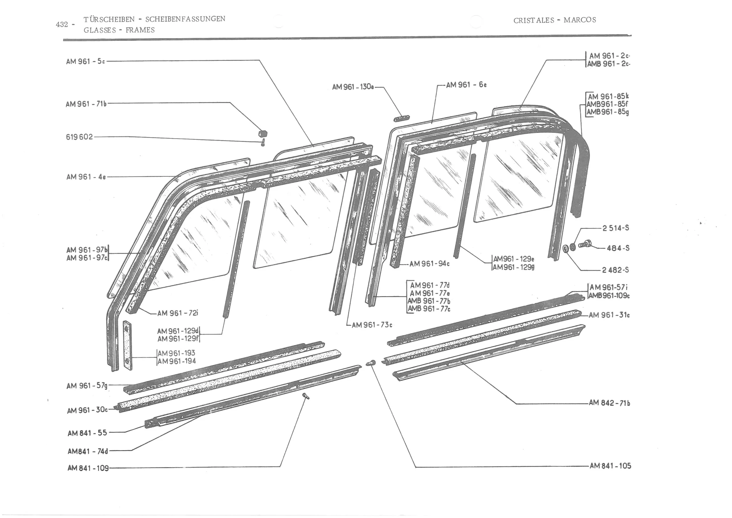 GLASSES - FRAMES, page 511 of 647 — 486 Parts Catalogue — Ami 6
