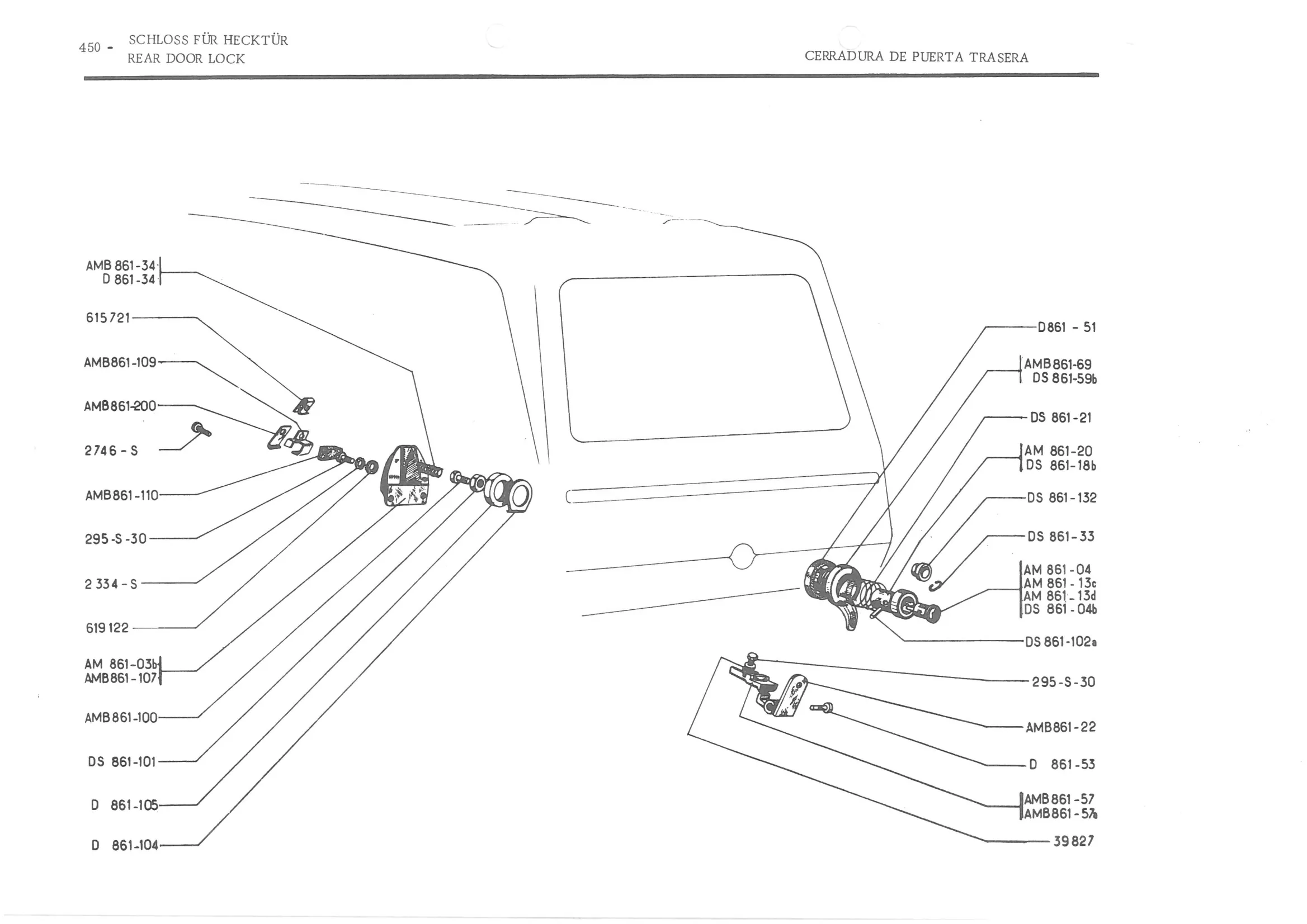 REAR DOOR LOCK ‘, page 529 of 647 — 486 Parts Catalogue — Ami 6