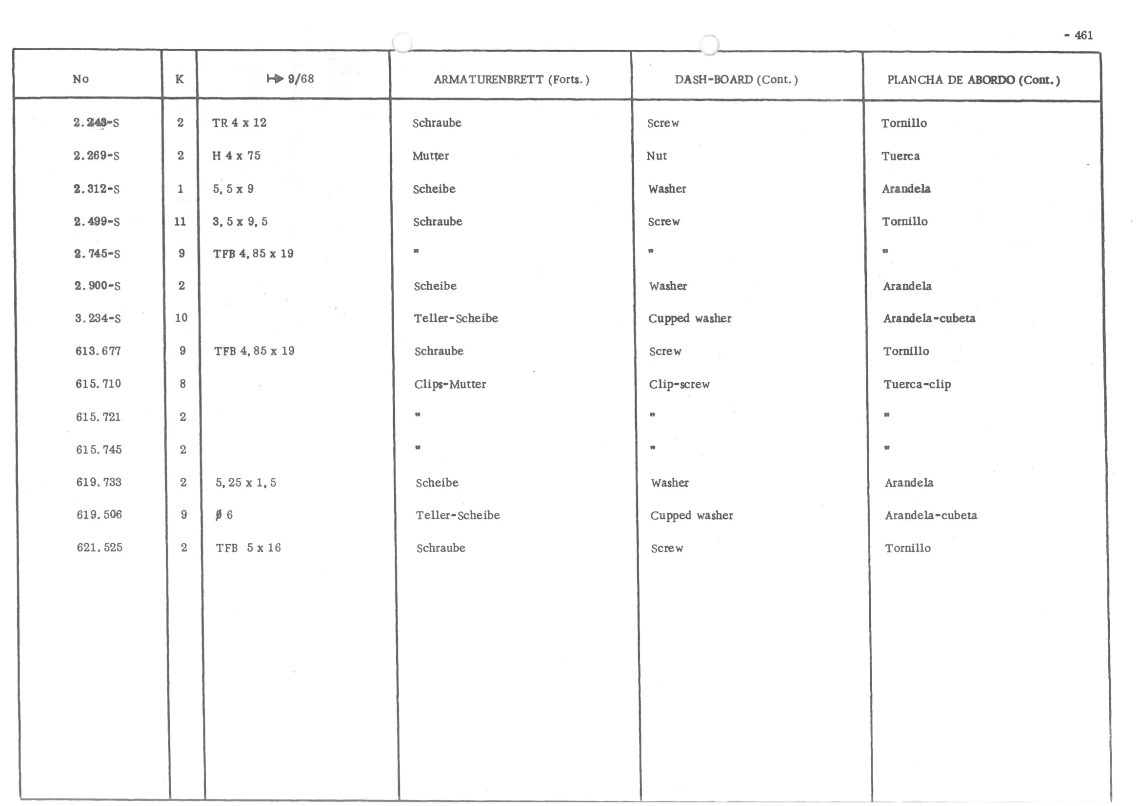 REAR DOOR LOCK ‘, page 540 of 647 — 486 Parts Catalogue — Ami 6