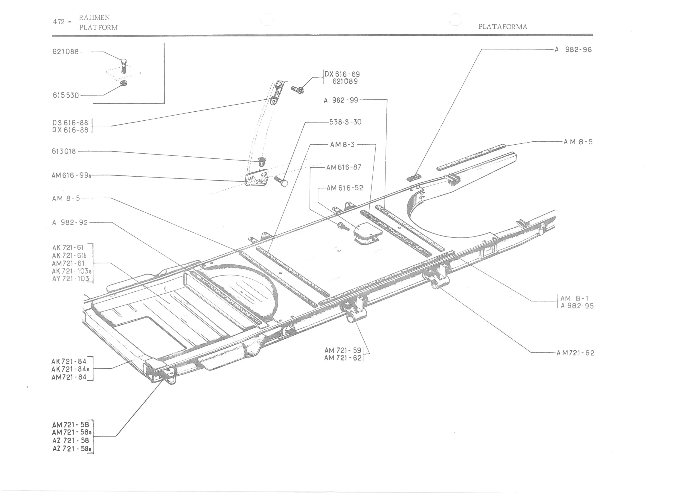 REAR BUMPERS, page 551 of 647 — 486 Parts Catalogue — Ami 6