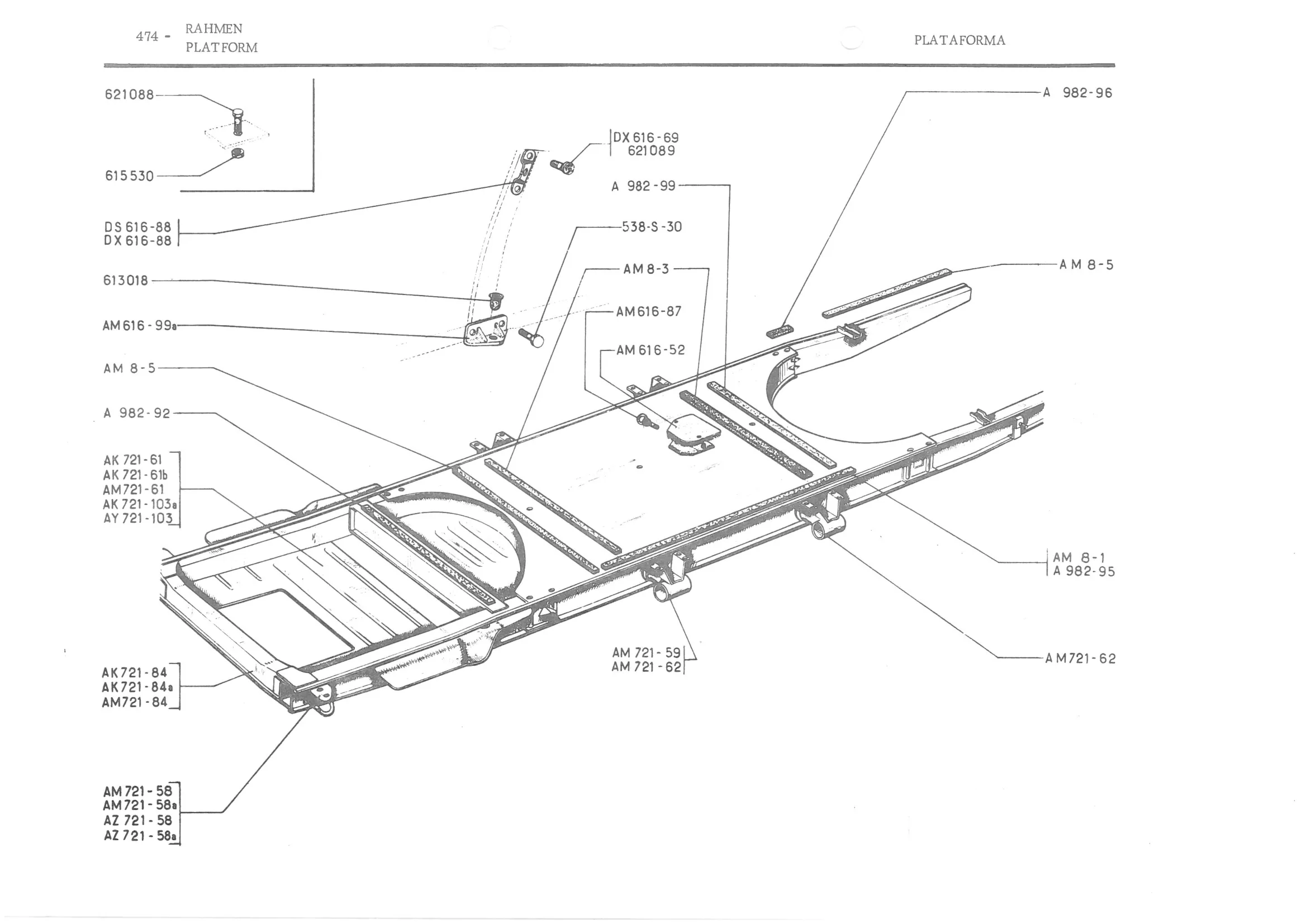 REAR BUMPERS, page 553 of 647 — 486 Parts Catalogue — Ami 6