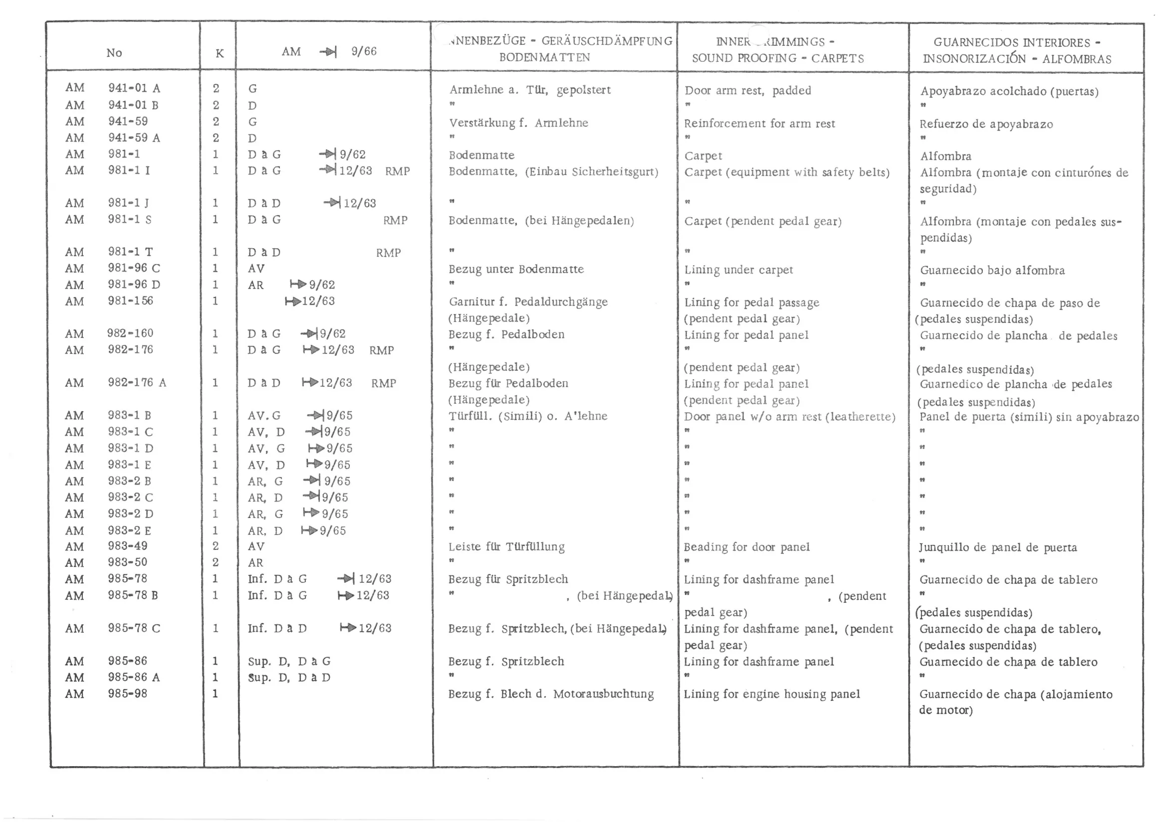 FRONT BENCH SEAT, page 591 of 647 — 486 Parts Catalogue — Ami 6