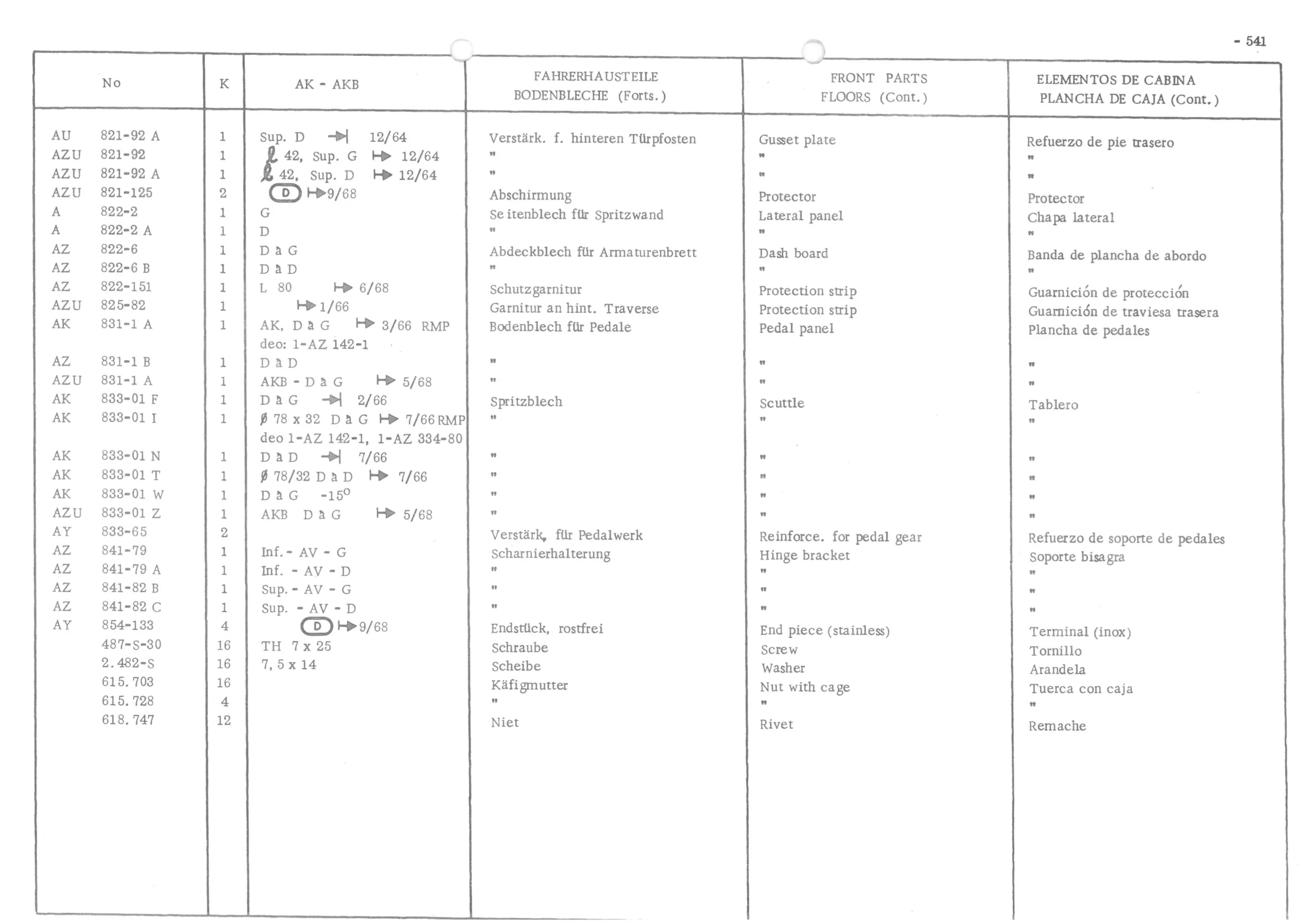 BODY - LIGHT VAN, page 622 of 647 — 486 Parts Catalogue — Ami 6