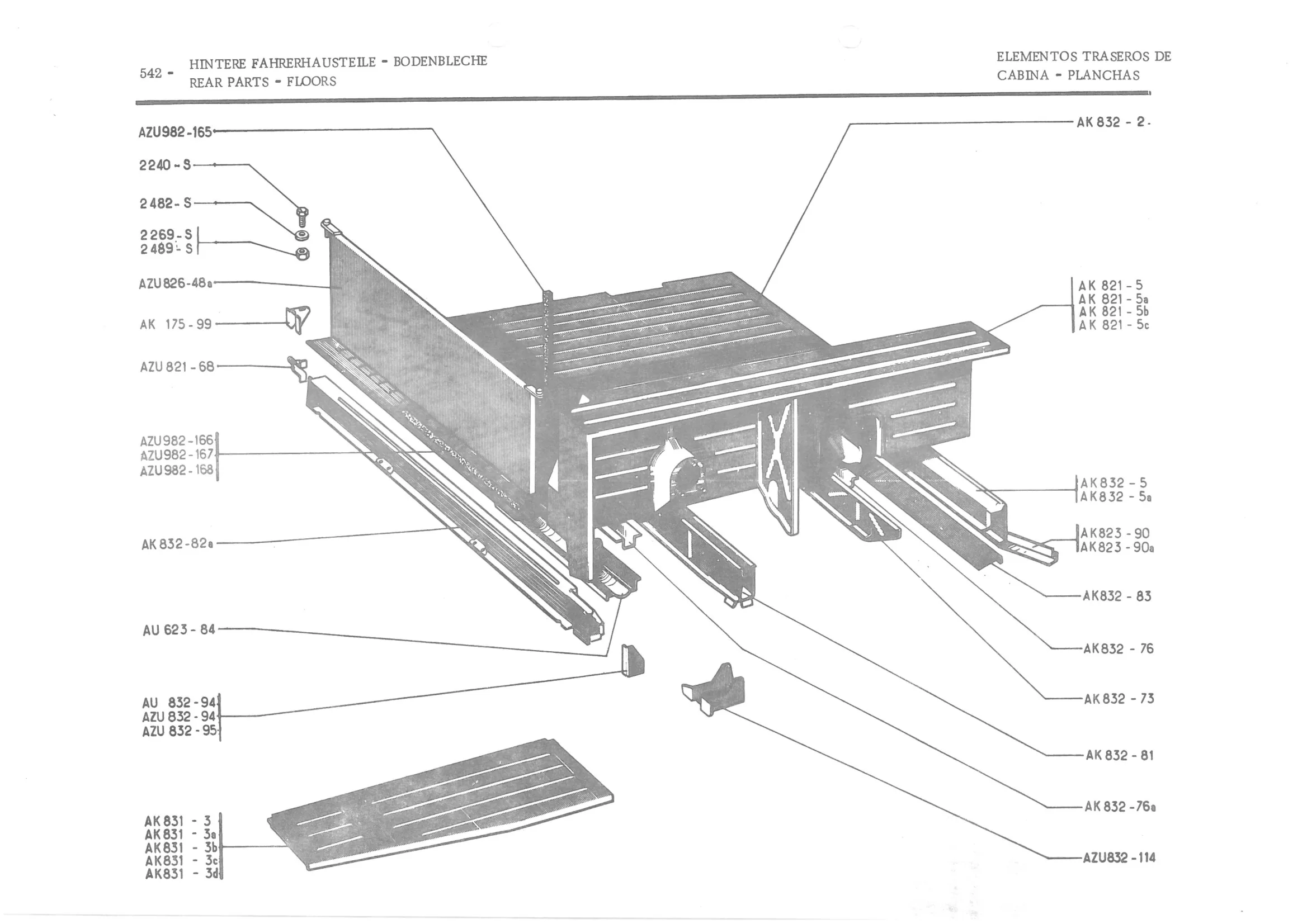 REAR PARTS - FLOORS, page 623 of 647 — 486 Parts Catalogue — Ami 6