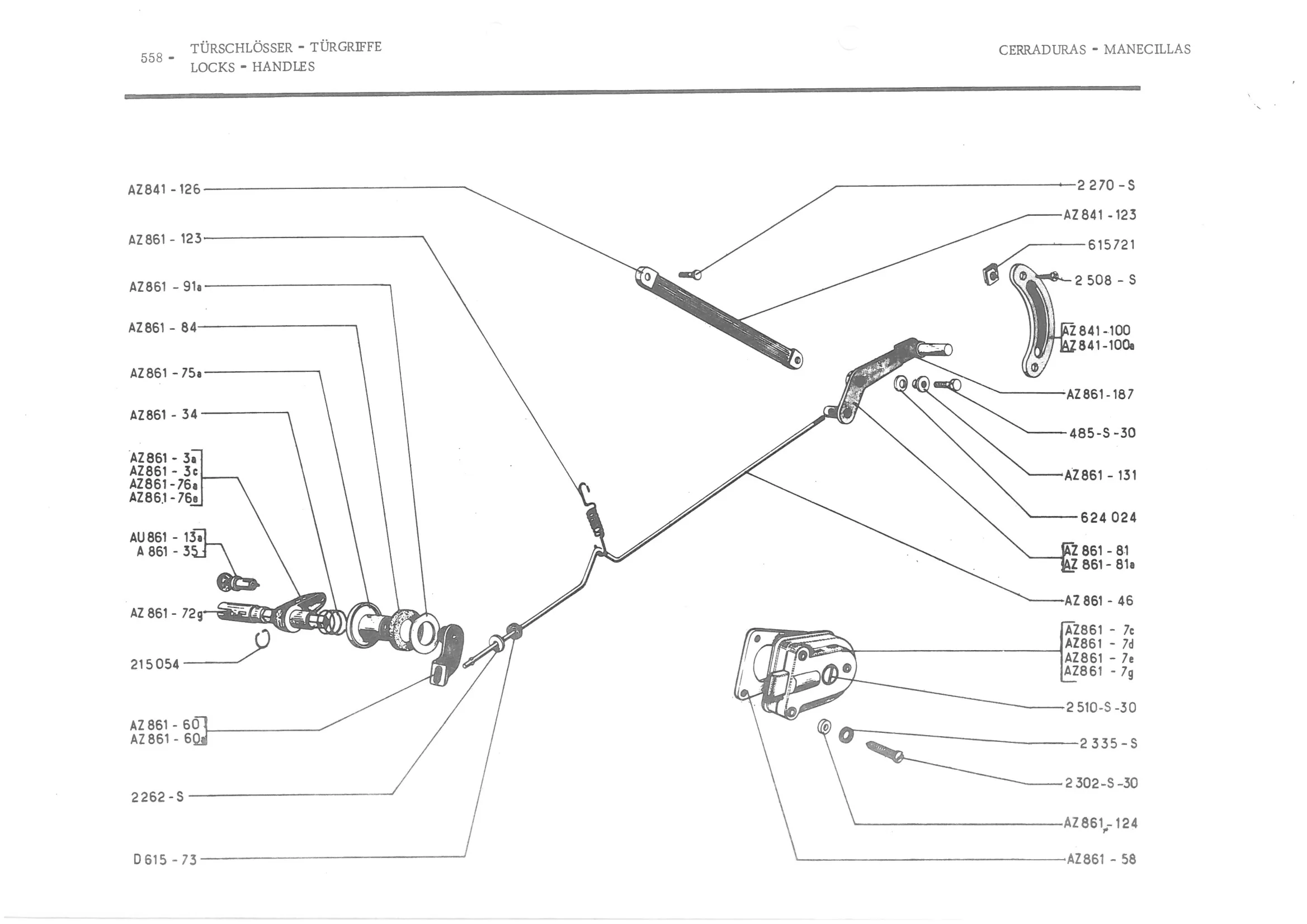 LOCKS - HANDLES, page 639 of 647 — 486 Parts Catalogue — Ami 6