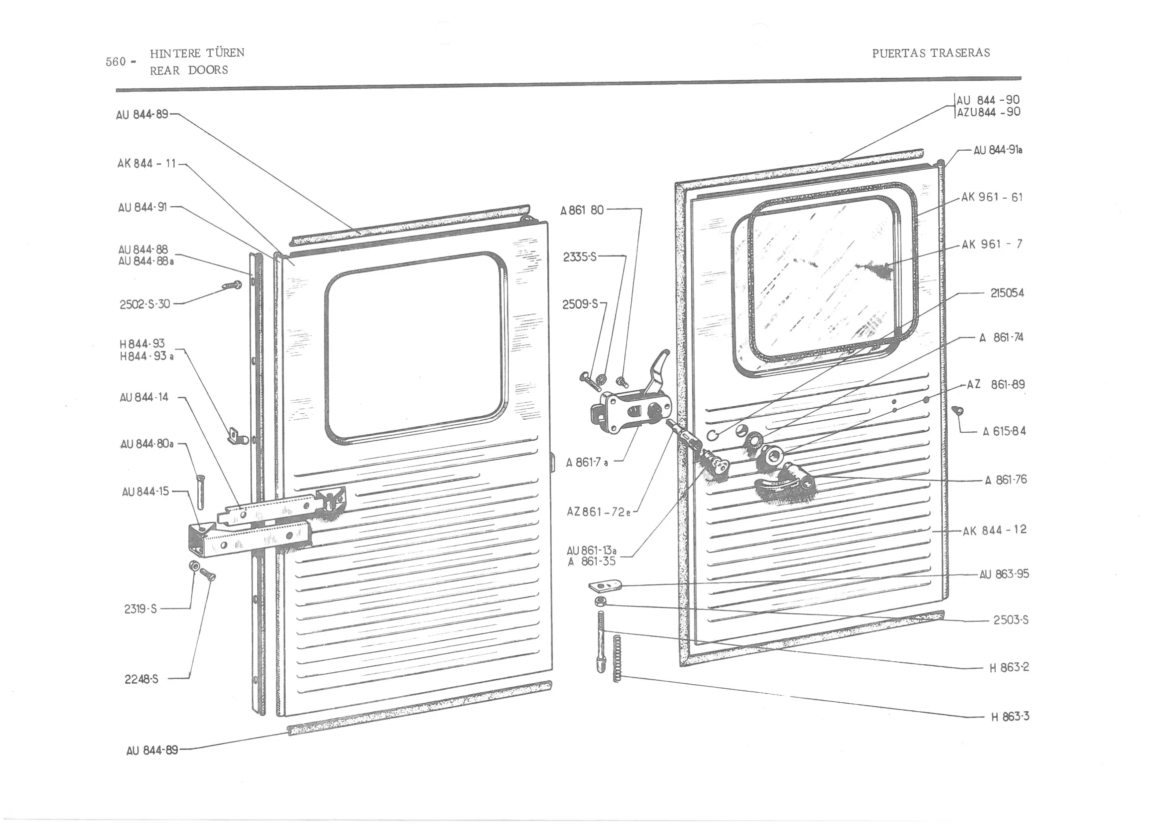REAR DOORS, page 641 of 647 — 486 Parts Catalogue — Ami 6