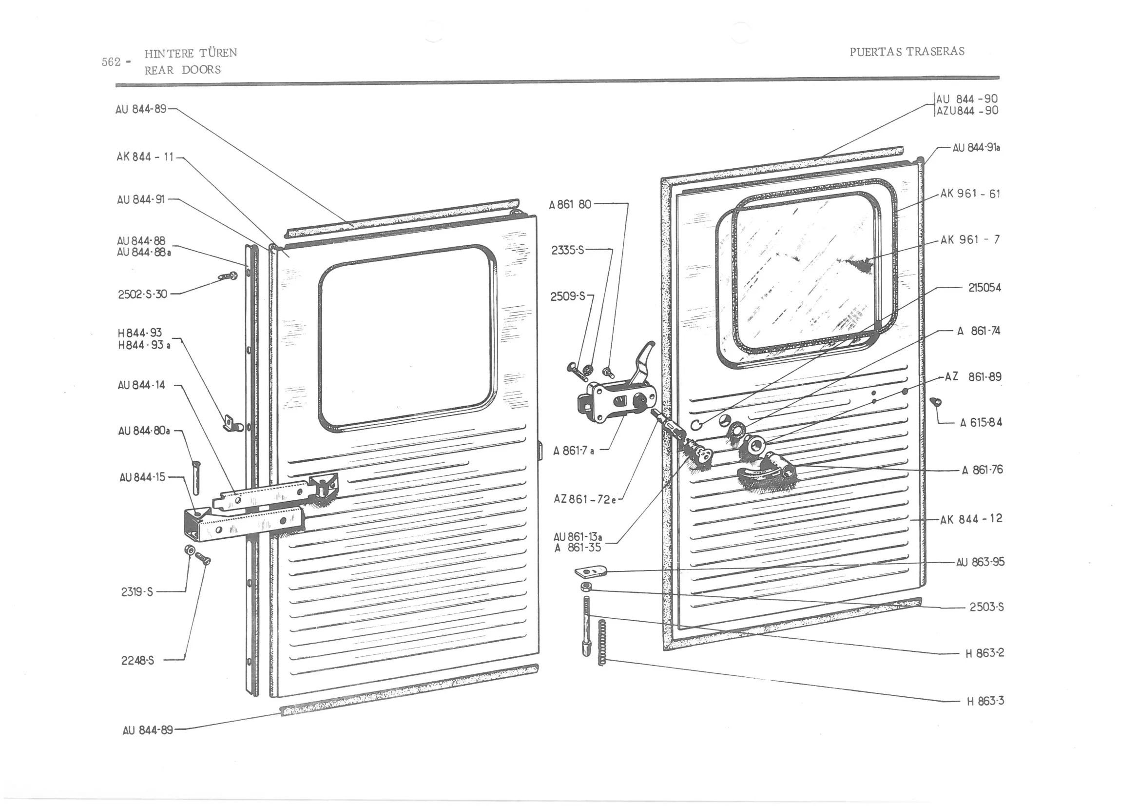 REAR DOORS, page 643 of 647 — 486 Parts Catalogue — Ami 6