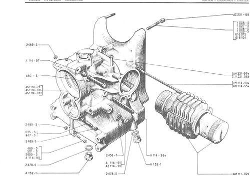ENGINE - CYLINDERS - CRANKCASE, page 84 — 486 Parts Catalogue — Ami 6